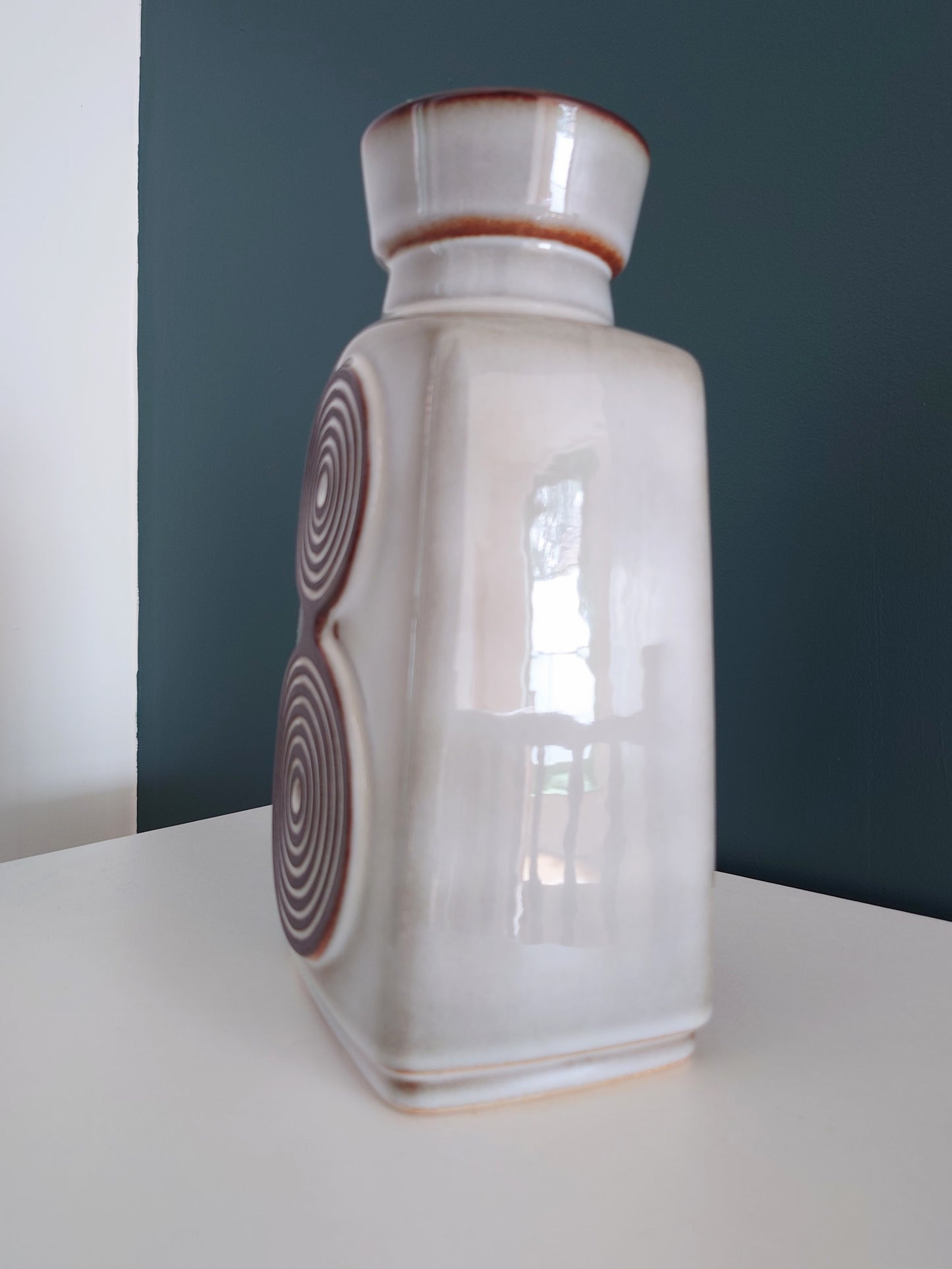 Soholm Pottery Ivory Danish Ceramic Vase Vintage 1960s Retro Scandinavian