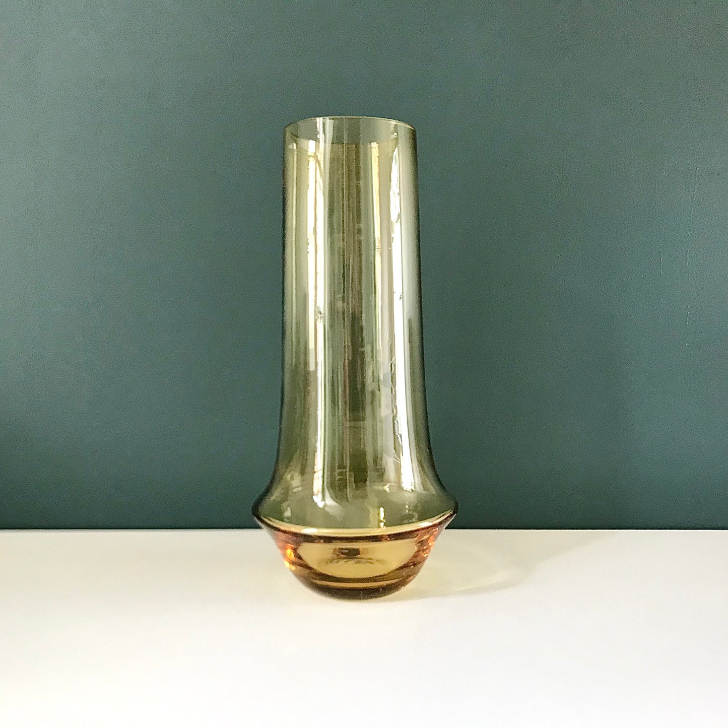 Large Riihimaki Amber Yellow Glass Vase Tamara Aladin 1970s Scandinavian 1378