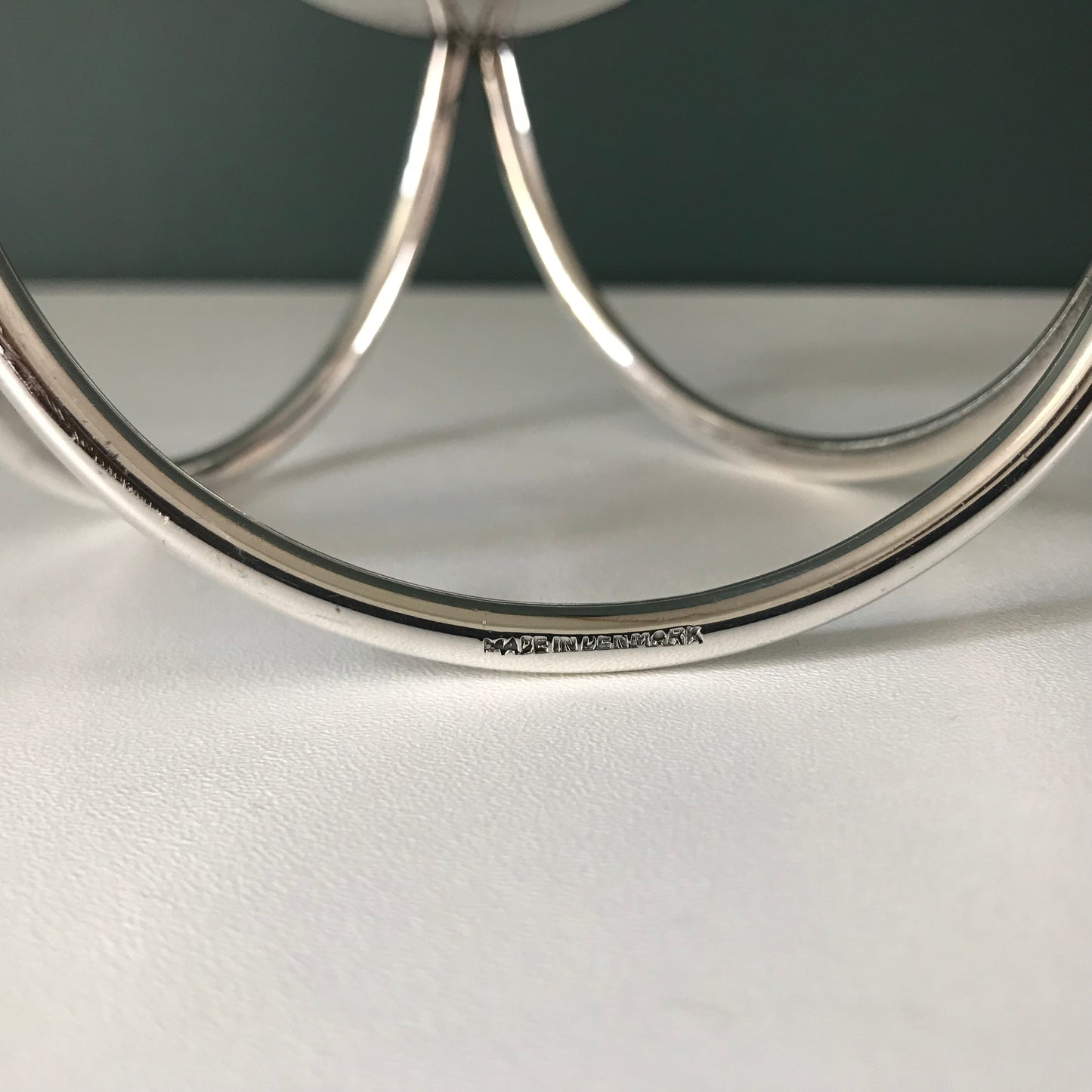 Vintage Danish Silver Candle Holder Candleabra 3 Prong Modernist 1950s 1960s