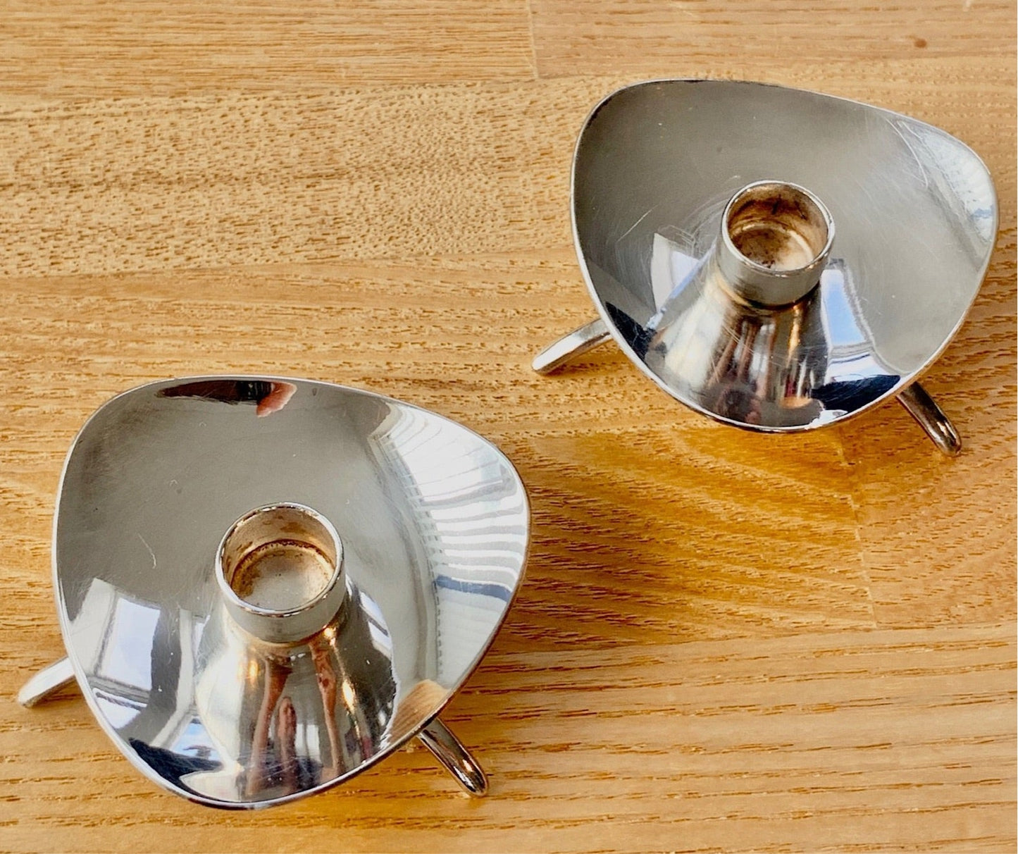 Cohr Atla Vintage Danish Silver Candle Holders Denmark 1950s