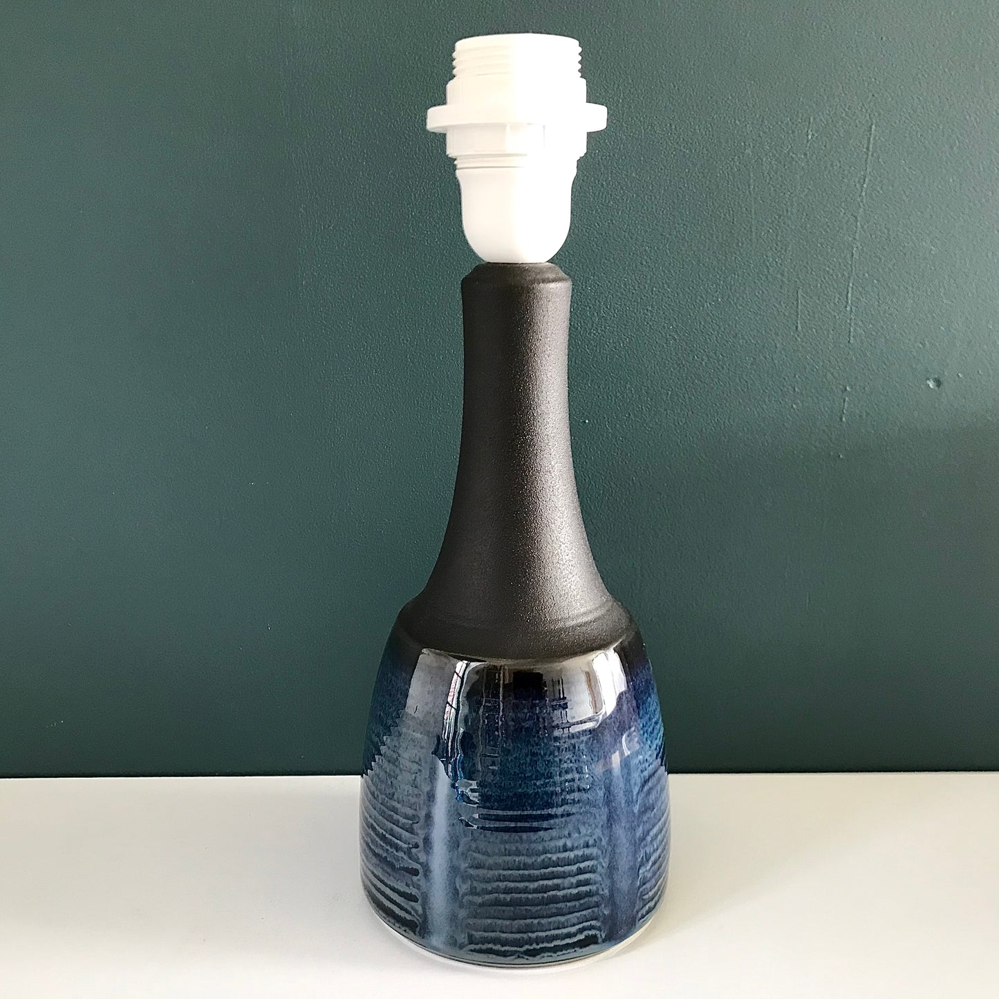 Soholm Pottery Blue Danish Table Lamp Vintage 1960s Retro 1040