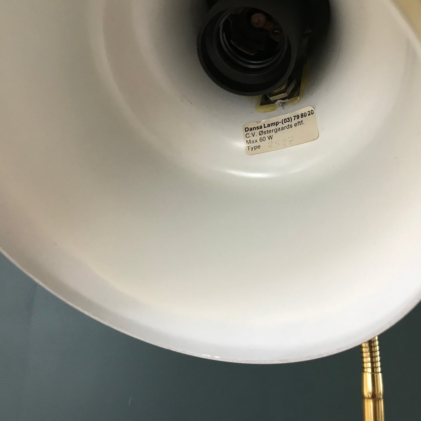 Vintage Danish Brass Desk Office Lamp Retro Gold Design 1960s 1970s