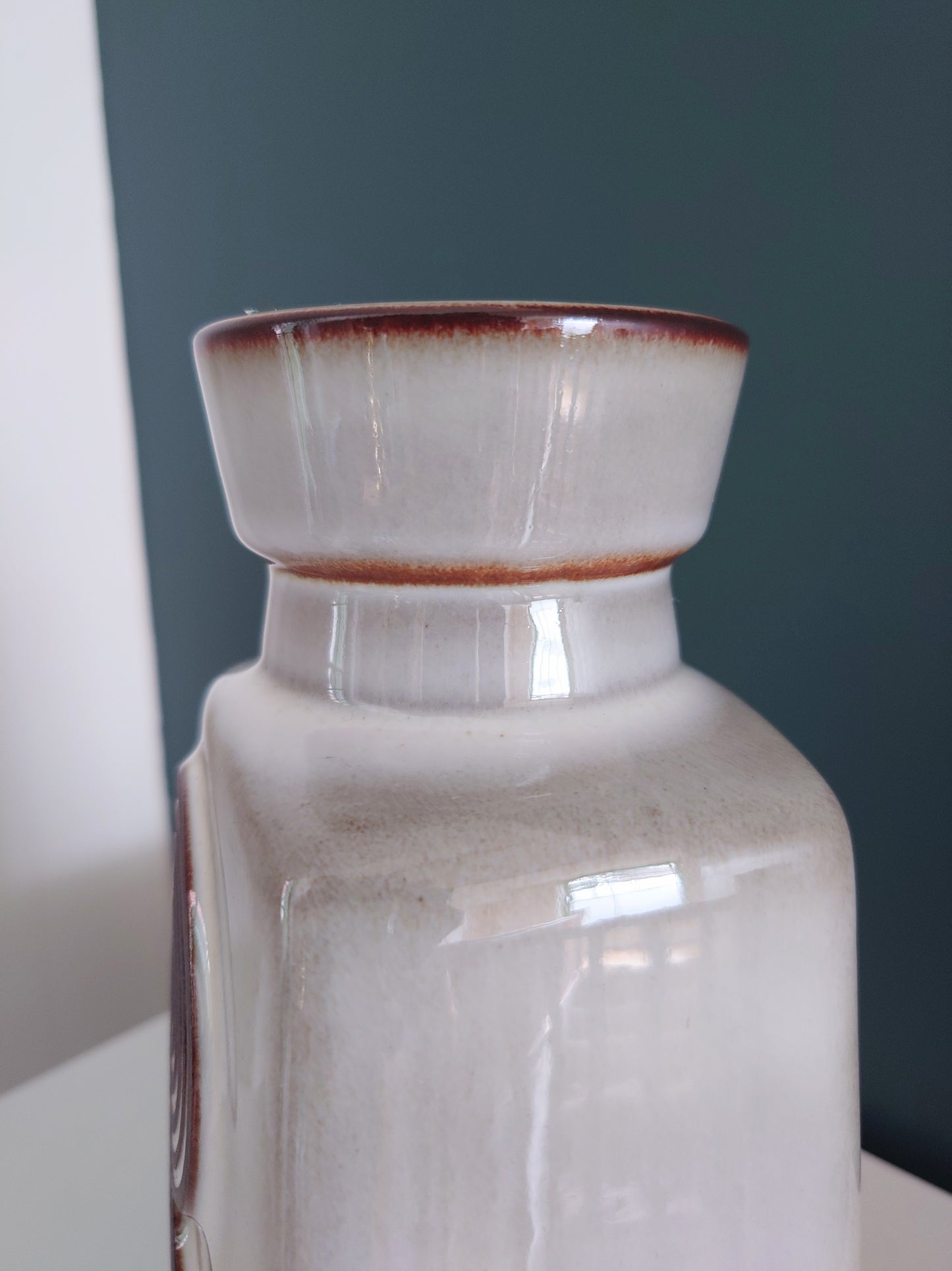Soholm Pottery Ivory Danish Ceramic Vase Vintage 1960s Retro Scandinavian