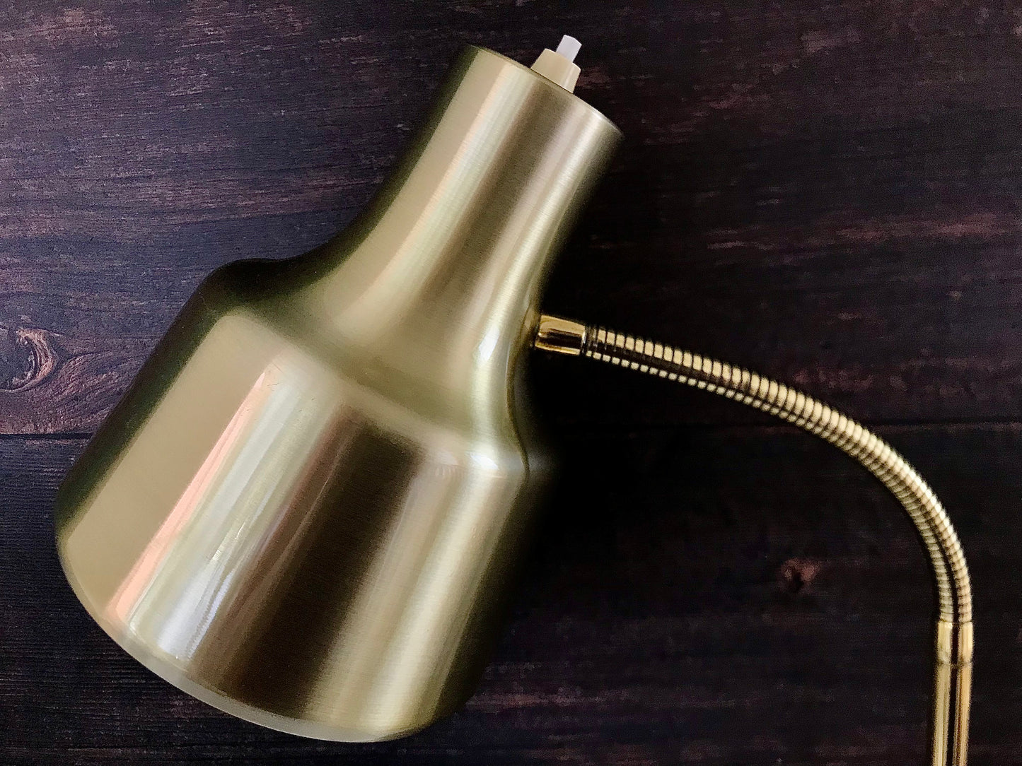 Vintage Danish Brass Desk Office Lamp Retro Gold Design 1960s 1970s