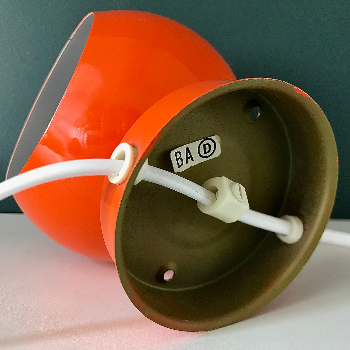 Vintage Orange Ball Table Wall Lamp Sconce Frandsen 1970s Retro Light Atomic Era