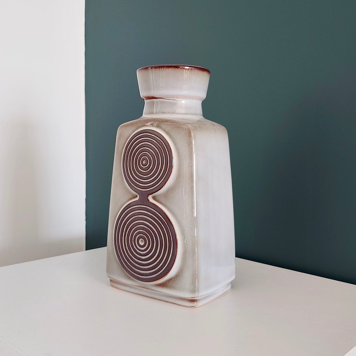 Soholm Pottery Ivory Danish Ceramic Vase Vintage 1960s Retro Scandinavian