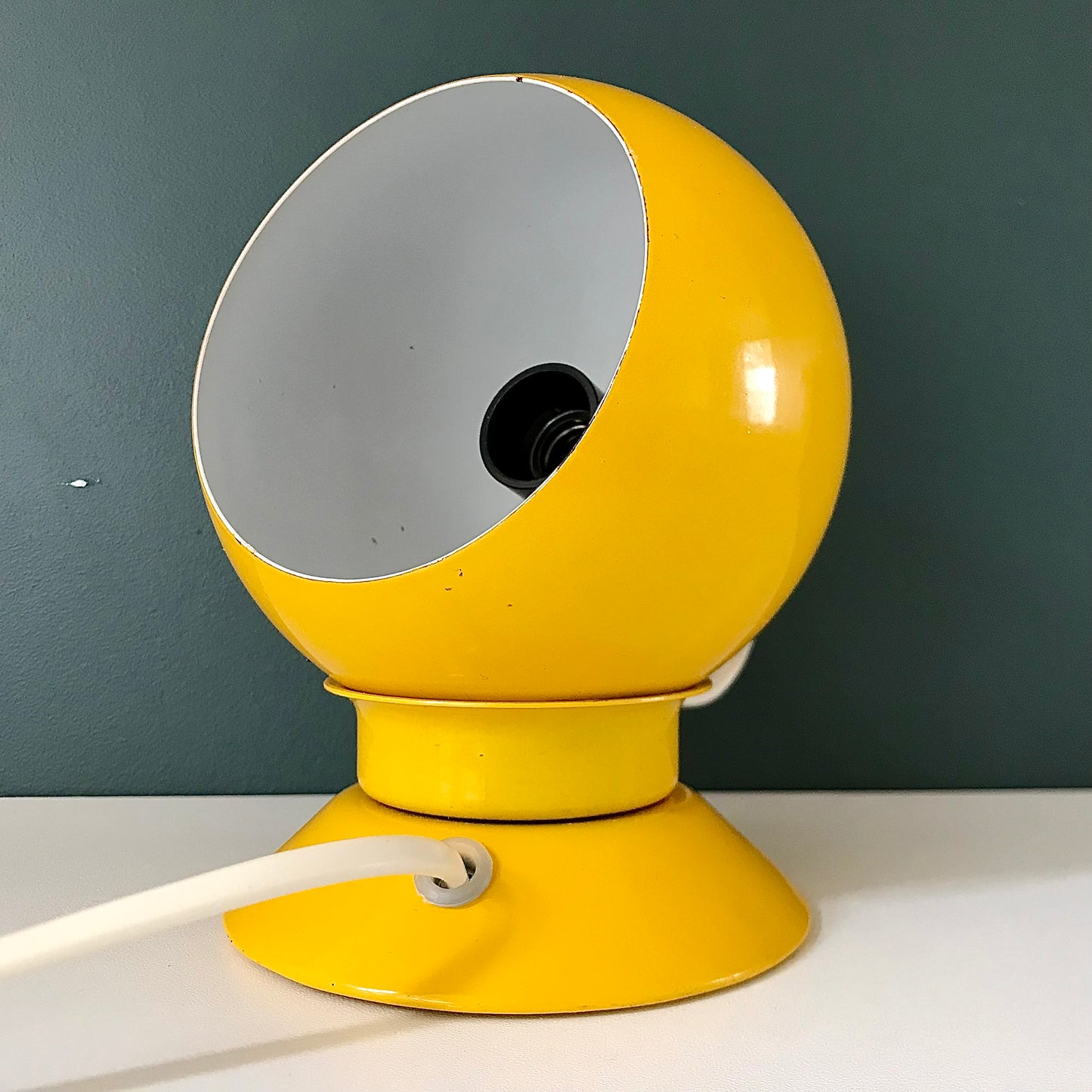 Danish Frandsen Yellow Ball Table Lamp 1970s Retro Light Atomic Era