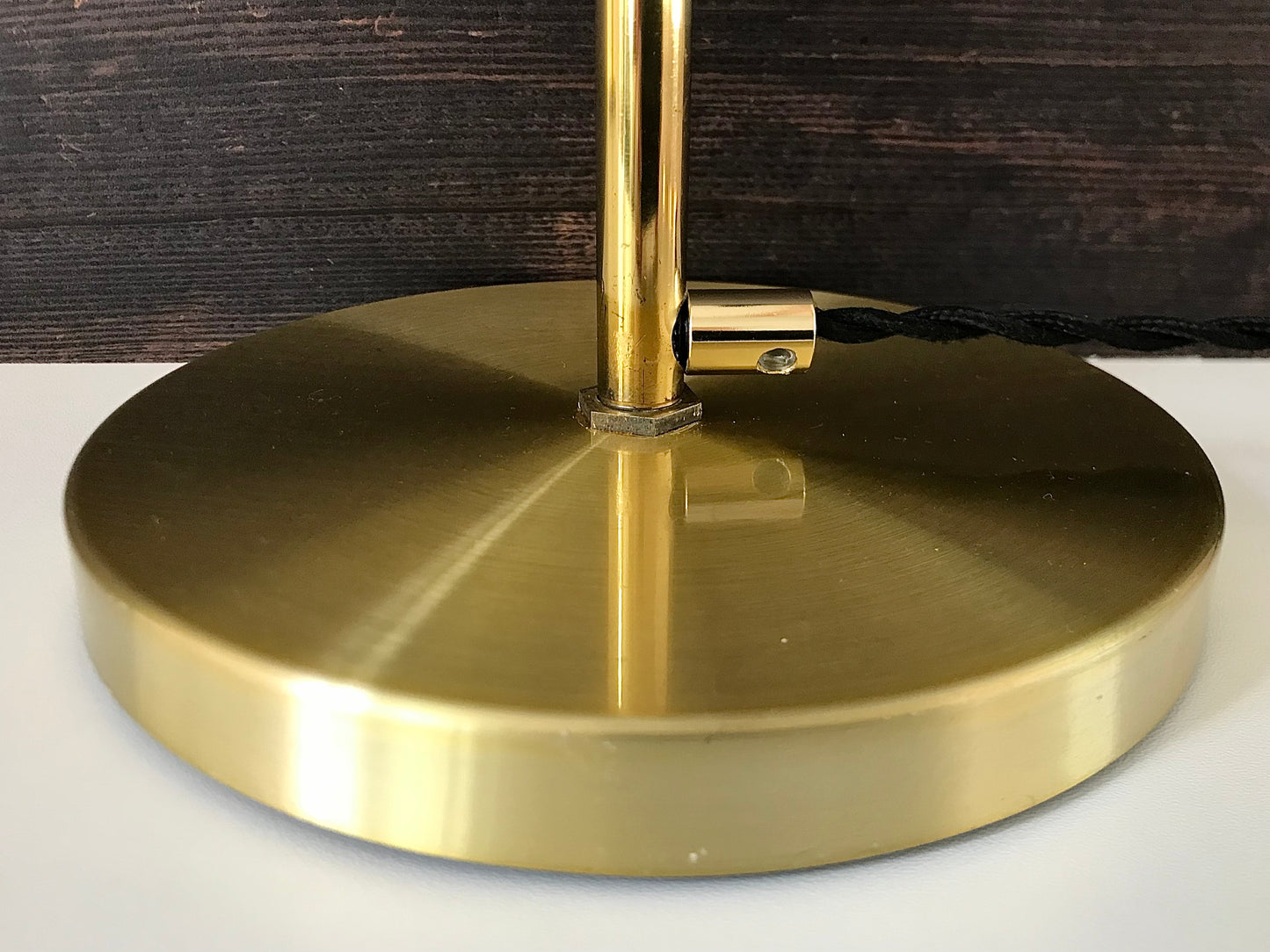 Vintage Danish Brass Desk Office Lamp Retro Gold Design 1960s 1970s