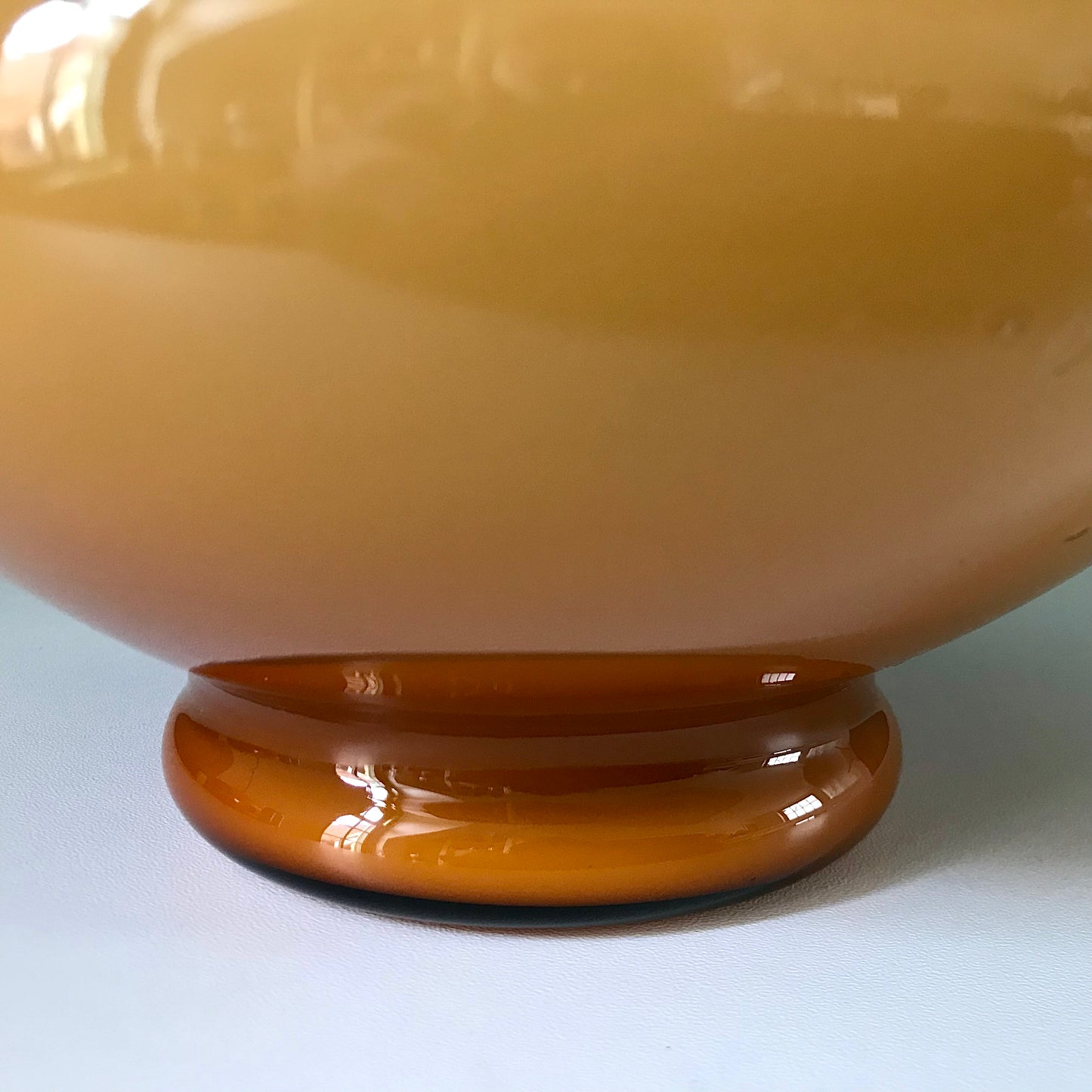 Vintage Yellow Glass Table Lamp Holmegaard Danish 1960s 1970s Scandinavian Italian Retro Vintage