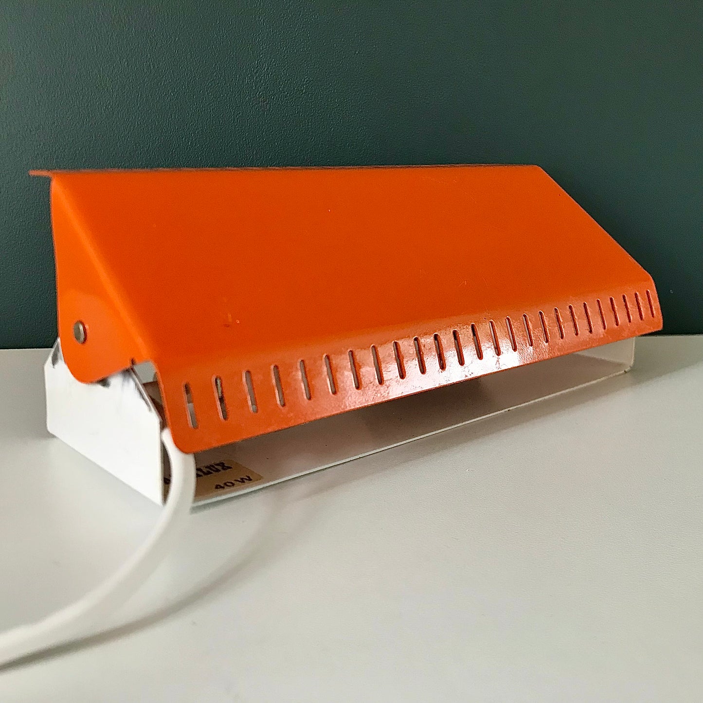 Danish Orange Wall Lamp Sconce Retro 1970s 1980s Scandinavian Light Industrial Style