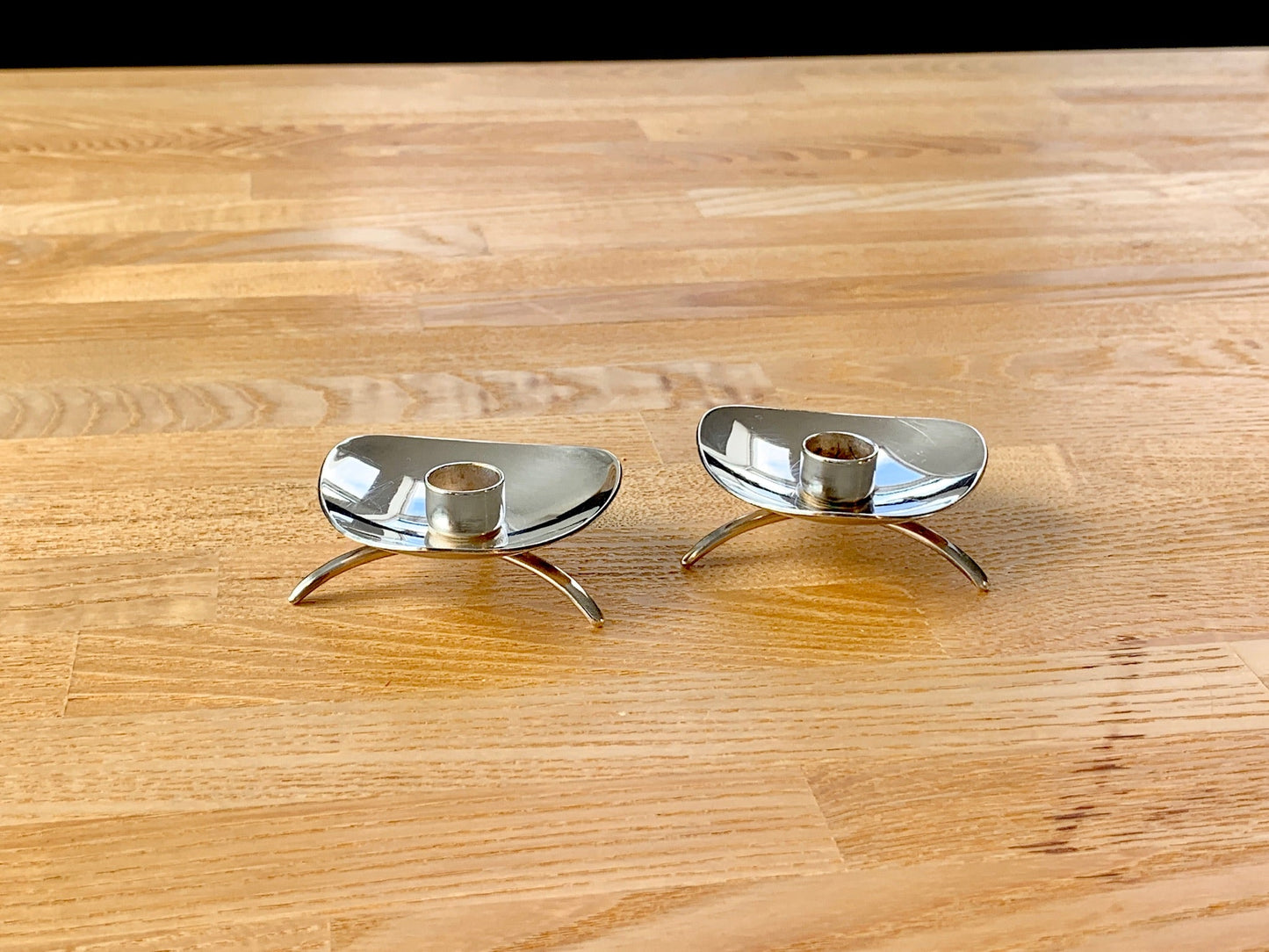 Cohr Atla Vintage Danish Silver Candle Holders Denmark 1950s