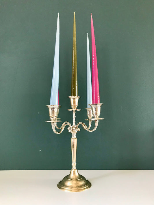 Vintage Danish Silver Candle Stick Candleabra Modernist 1950s 1960s