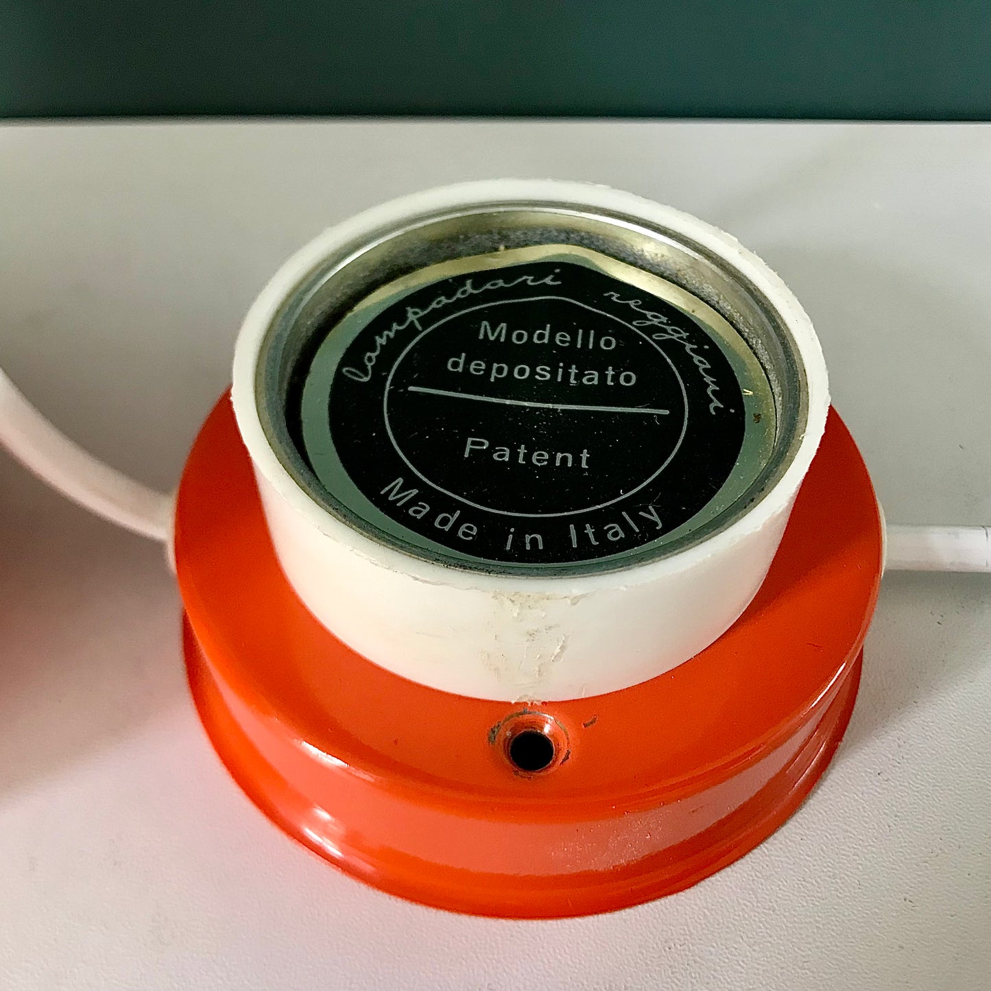 Vintage Orange Ball Table Wall Lamp Sconce Frandsen 1970s Retro Light Atomic Era