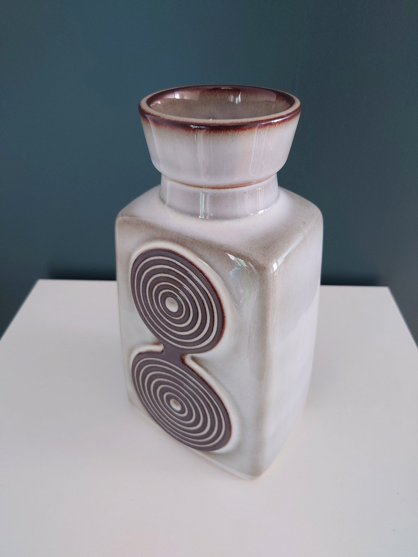 Soholm Pottery Ivory Danish Ceramic Vase Vintage 1960s Retro Scandinavian