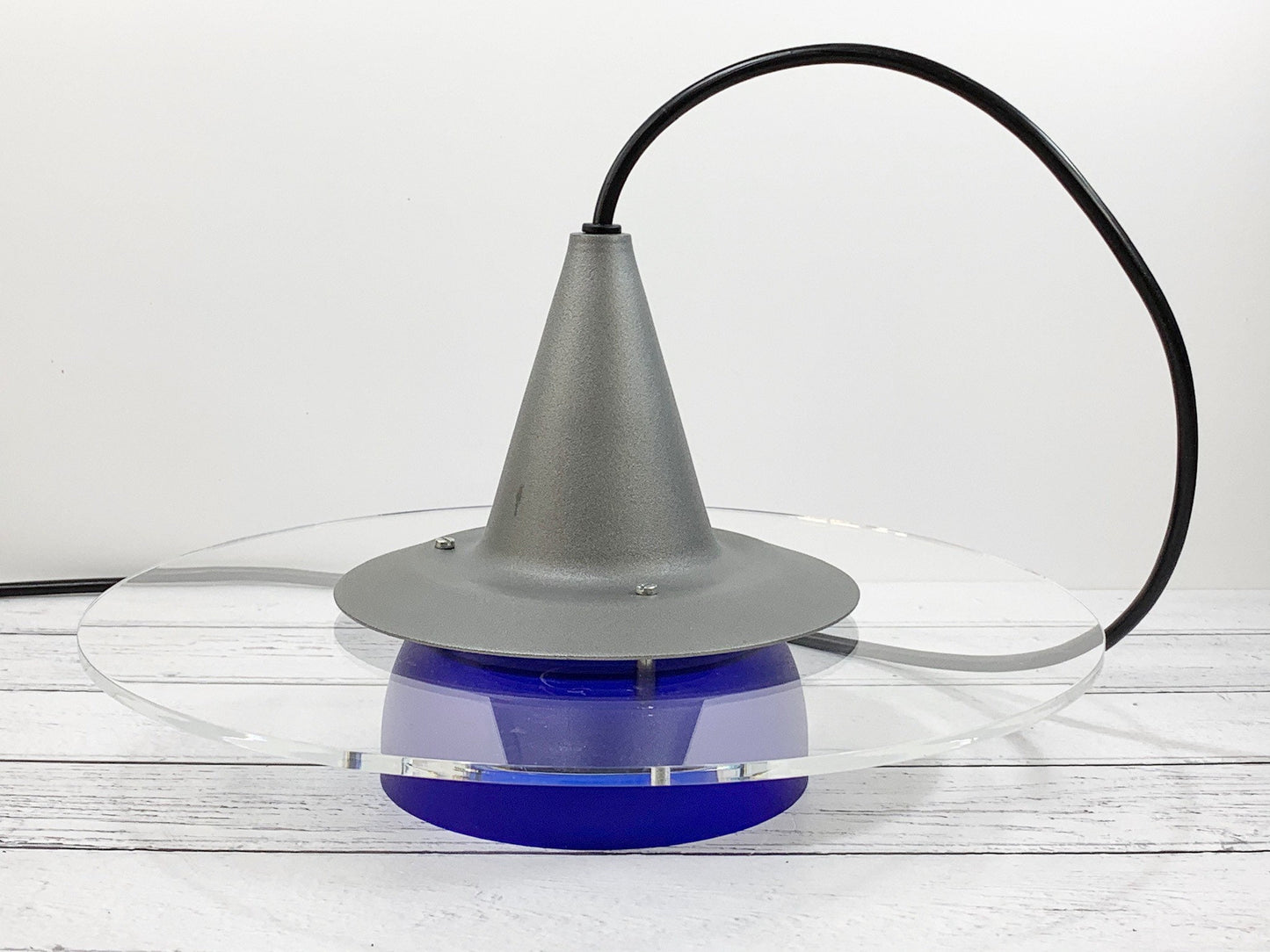 Vintage Danish Blue Ceiling Pendant Lamp 1980s Space Age Retro Scandinavian