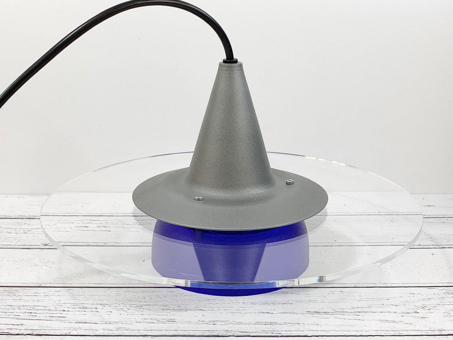 Vintage Danish Blue Ceiling Pendant Lamp 1980s Space Age Retro Scandinavian
