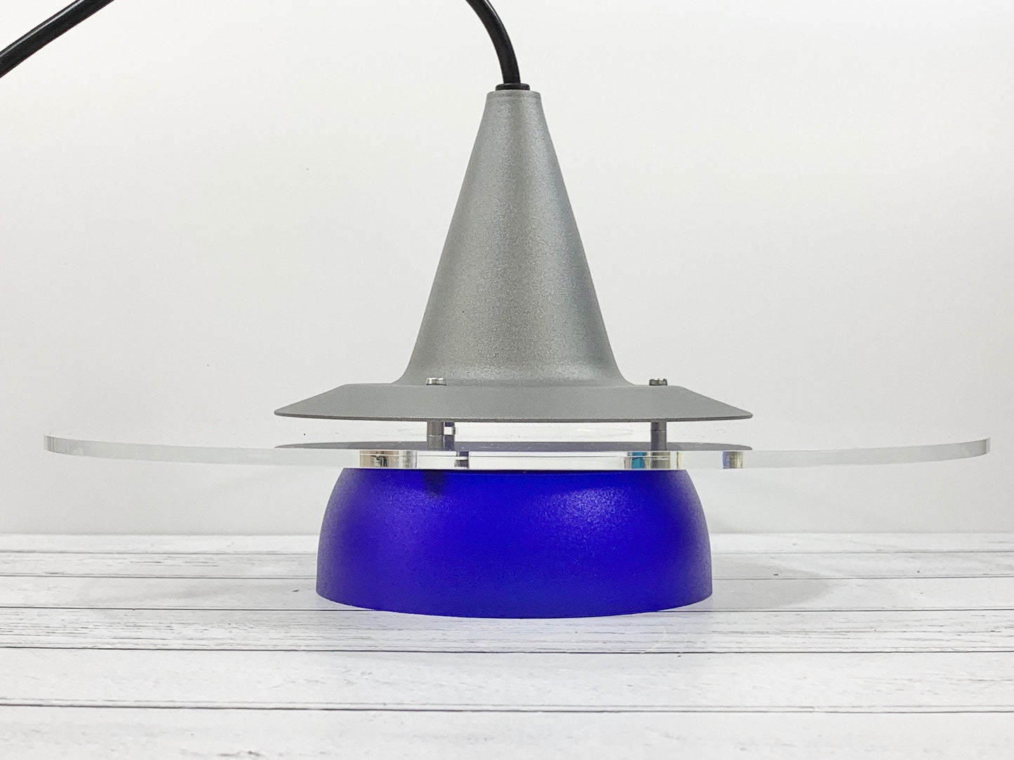 Vintage Danish Blue Ceiling Pendant Lamp 1980s Space Age Retro Scandinavian