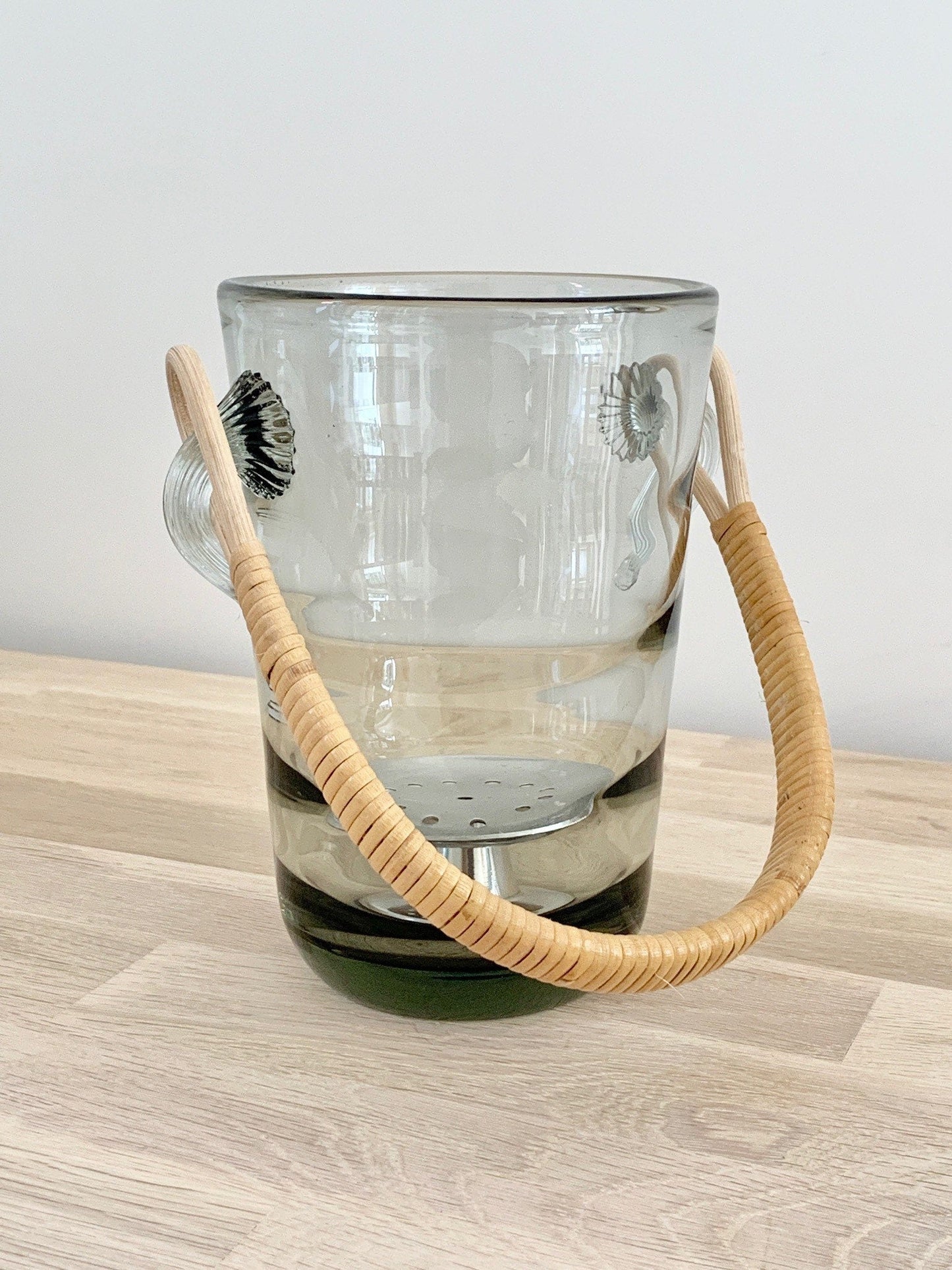 Holmegaard Smoked Glass Ice Bucket Danish Mid Century Modern Scandinavian Barware Gifts Men Fathers Dads Presents