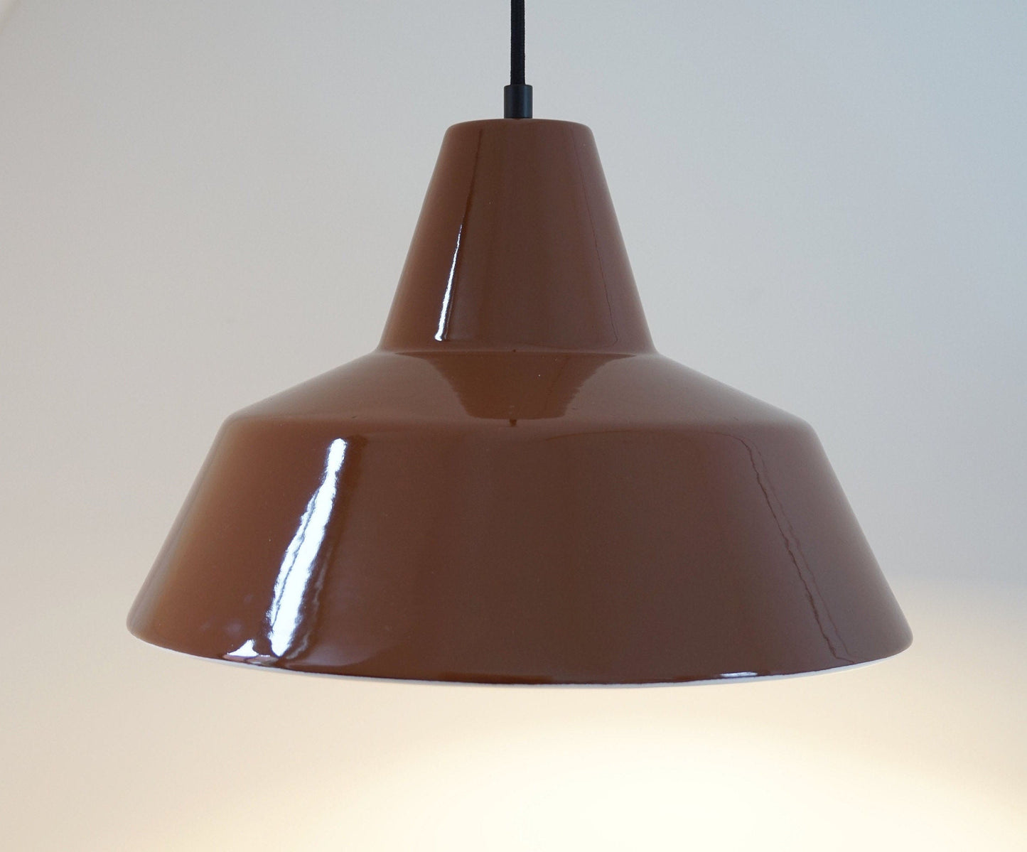 Louis Poulsen Danish Enamel Pendant Workshop Ceiling Lamp 1970s Industrial Design
