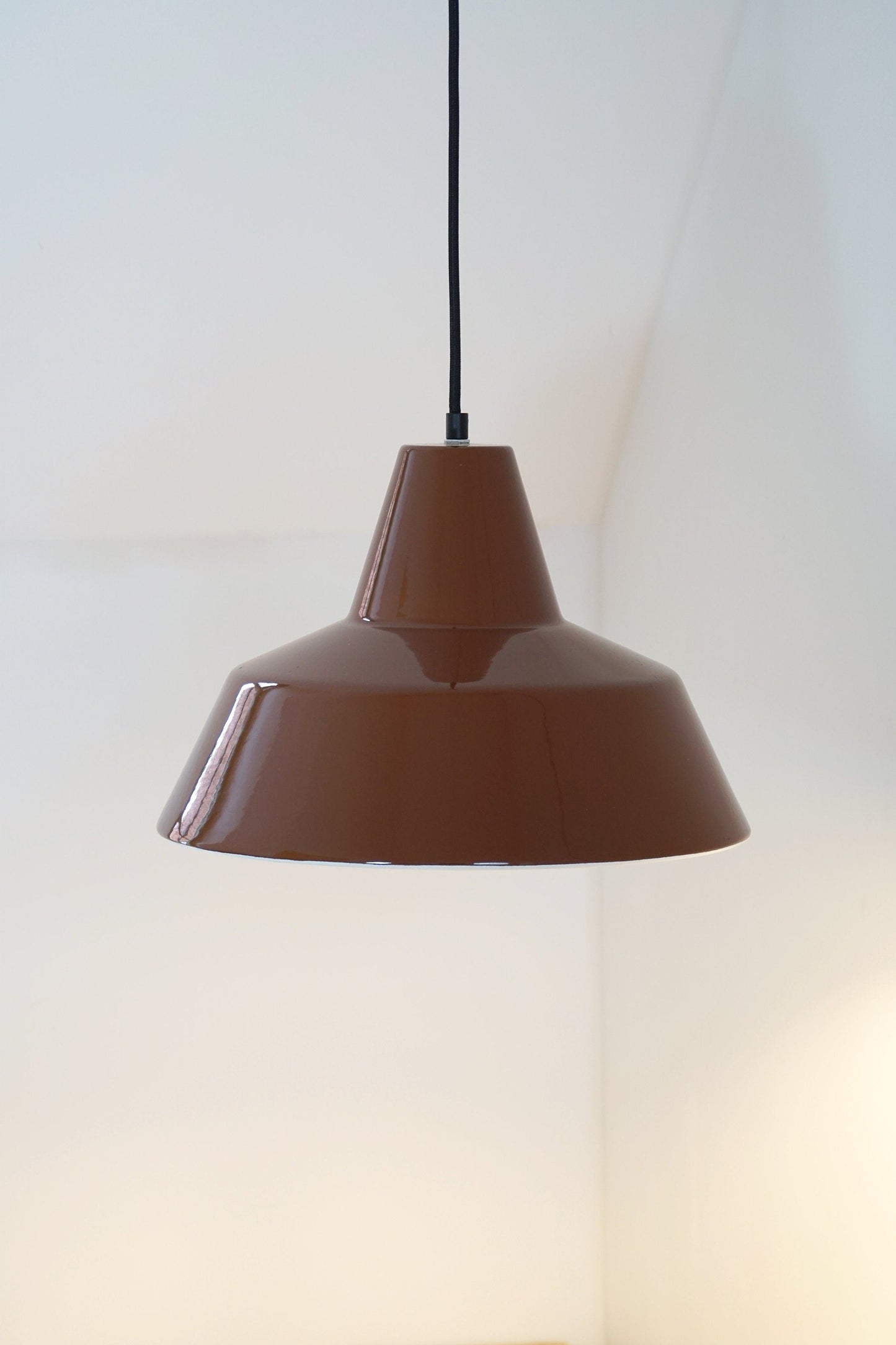 Louis Poulsen Danish Enamel Pendant Workshop Ceiling Lamp 1970s Industrial Design