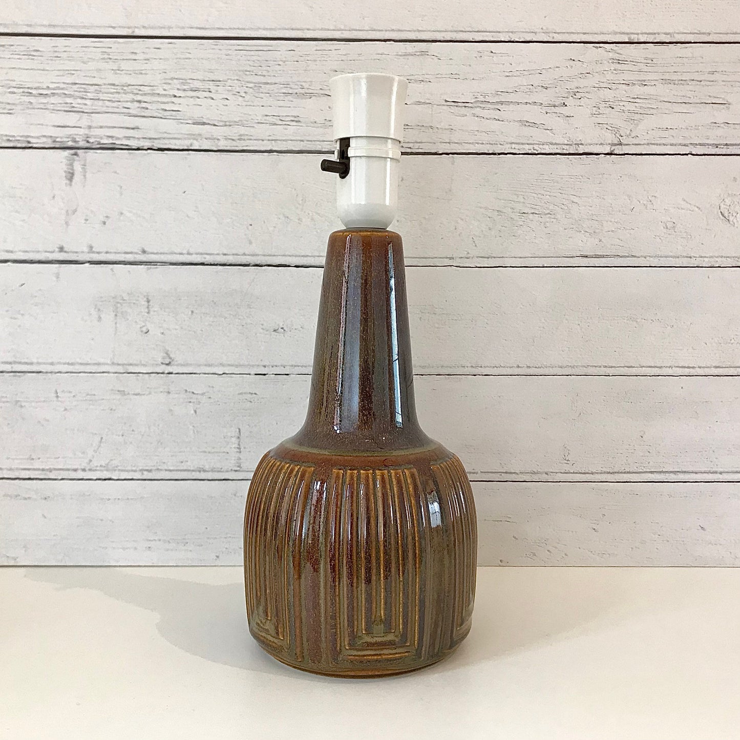 Soholm Pottery Gold Purple Danish Table Lamp 1960s Retro Scandinavian 1039