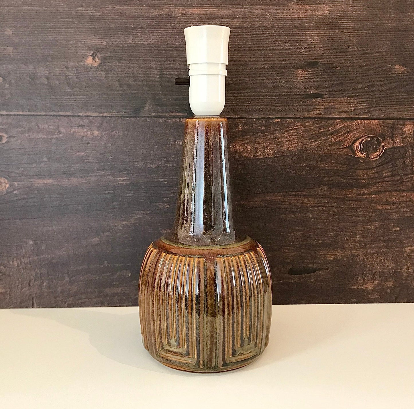 Soholm Pottery Gold Purple Danish Table Lamp 1960s Retro Scandinavian 1039
