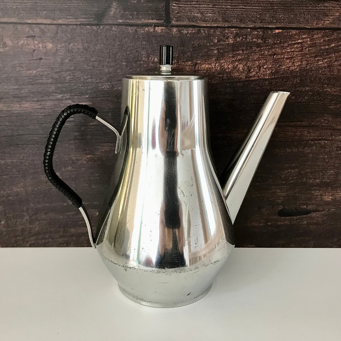 Brodrene Mylius Norwegian Pewter Coffee Pot Jug 1950s Scandi Mid Mod Design