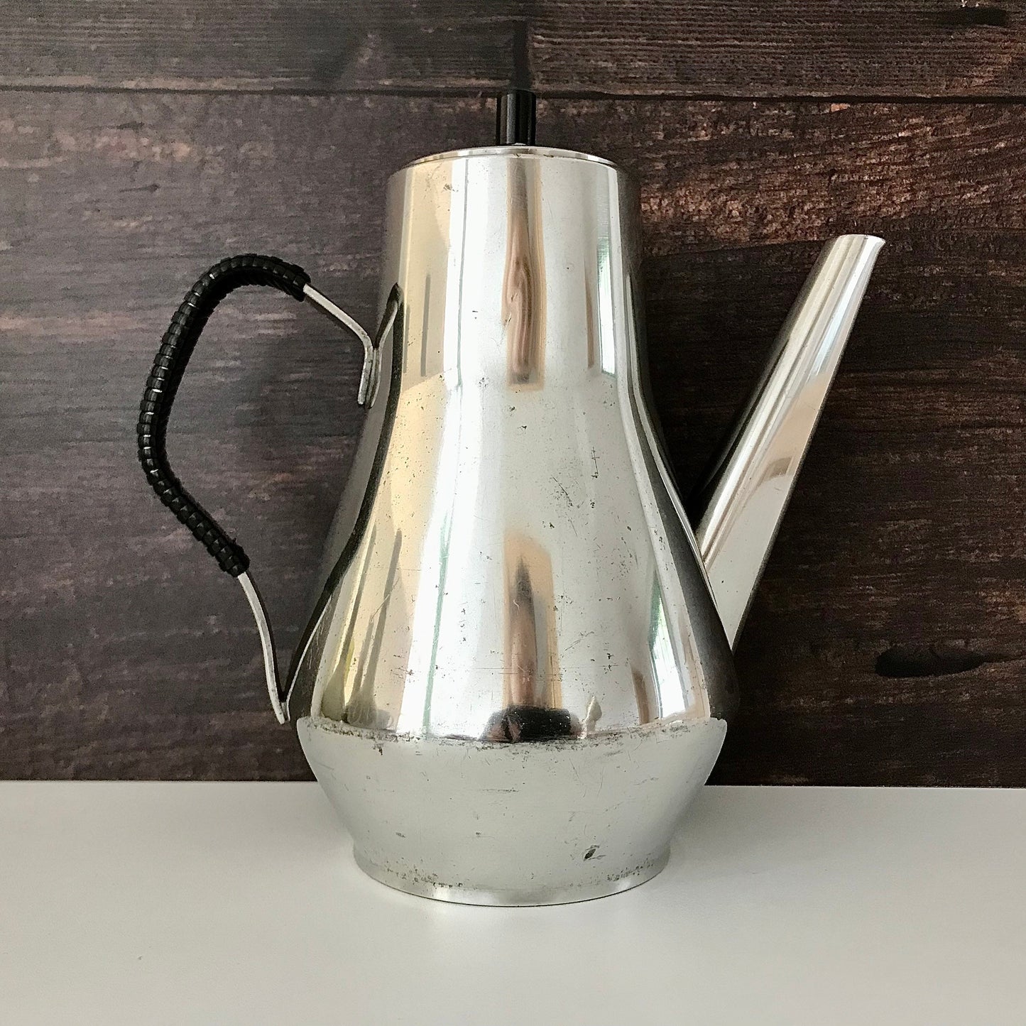 Brodrene Mylius Norwegian Pewter Coffee Pot Jug 1950s Scandi Mid Mod Design