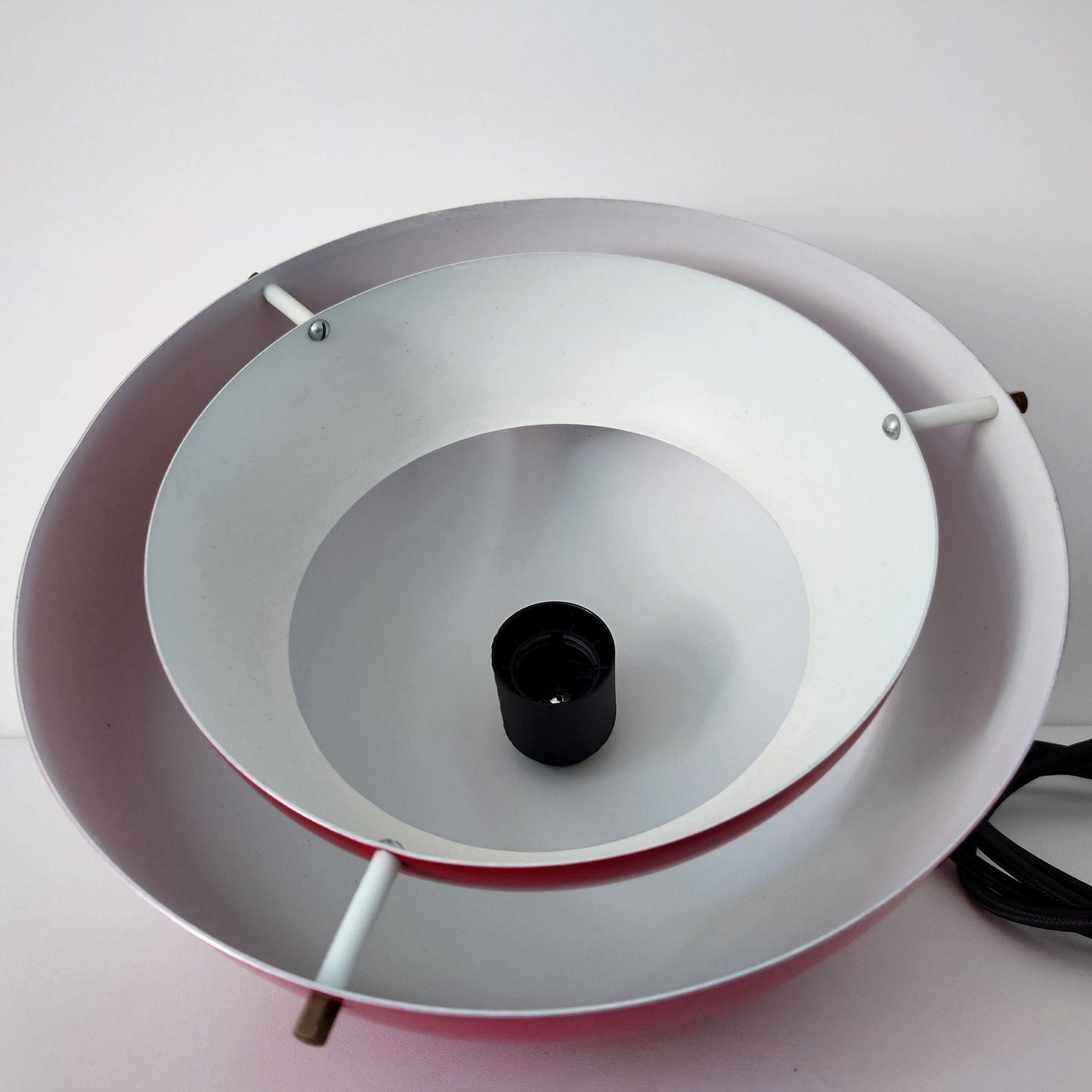 Vintage Red Danish Pendant Ceiling Lamp 1970s 1980s Retro Ceiling Light Scandinavian