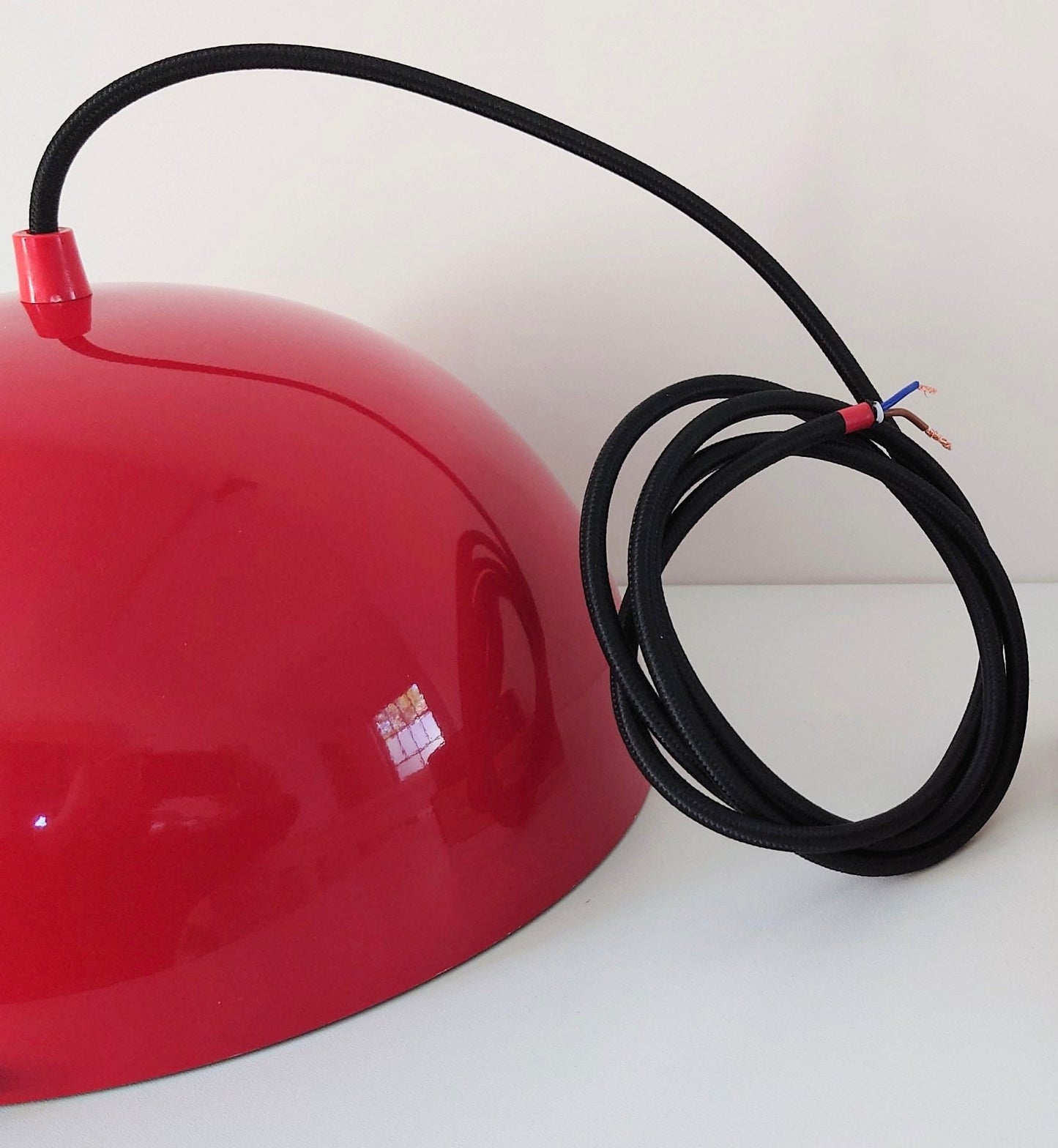 Vintage Red Danish Pendant Ceiling Lamp 1970s 1980s Retro Ceiling Light Scandinavian