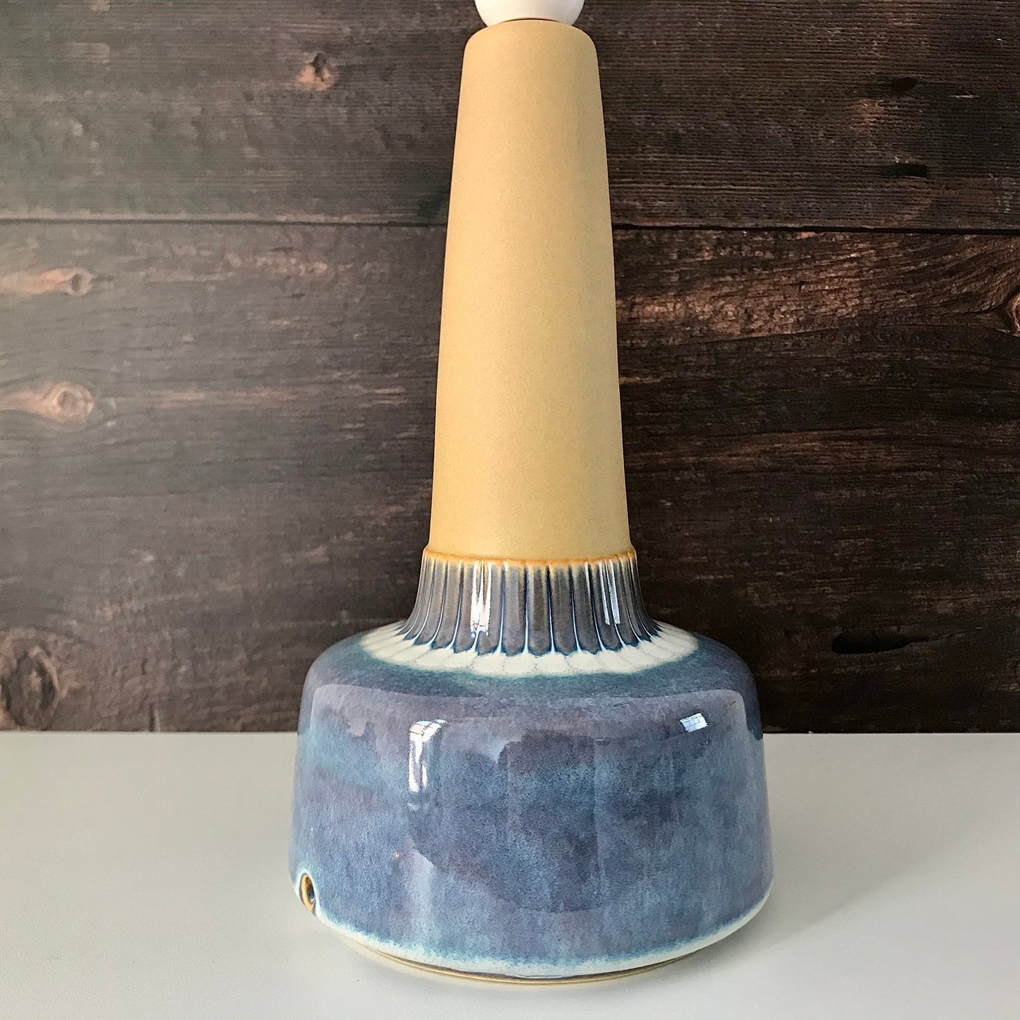 Large Soholm Pottery Purple Danish Table Lamp 1960s Blue Retro Scandinavian 1080-2