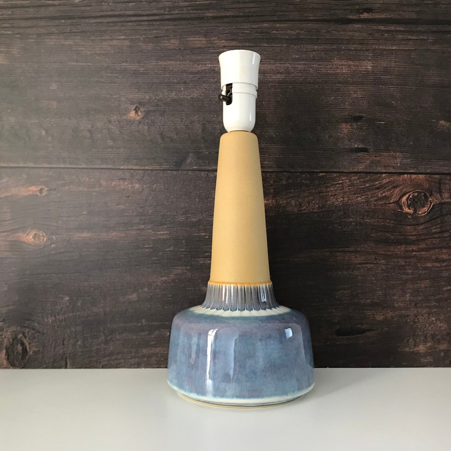 Large Soholm Pottery Purple Danish Table Lamp 1960s Blue Retro Scandinavian 1080-2