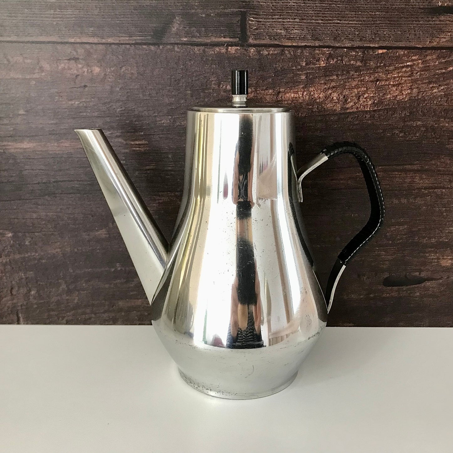 Brodrene Mylius Norwegian Pewter Coffee Pot Jug 1950s Scandi Mid Mod Design