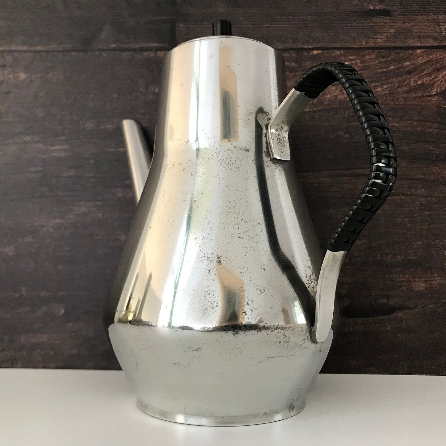 Brodrene Mylius Norwegian Pewter Coffee Pot Jug 1950s Scandi Mid Mod Design