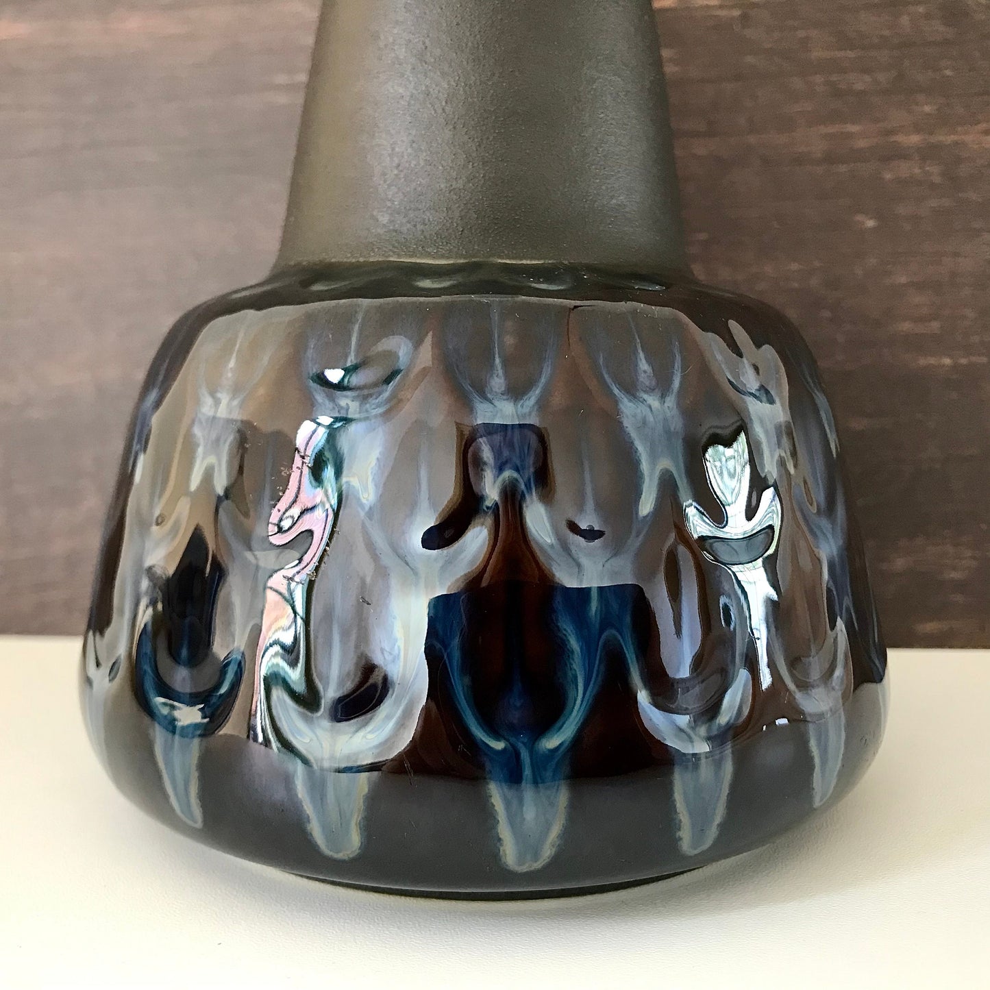Soholm Danish Blue Ceramic Table Lamp Bedside 1960s 1015