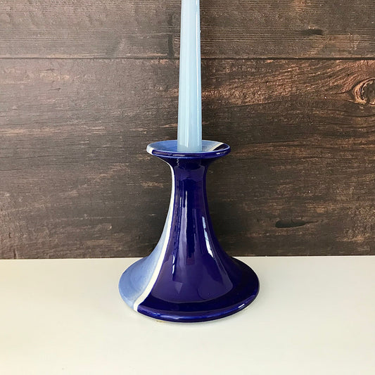 Tue Poulsen Blue Danish Candle Holder Stick Studio Pottery Haresfur Glaze