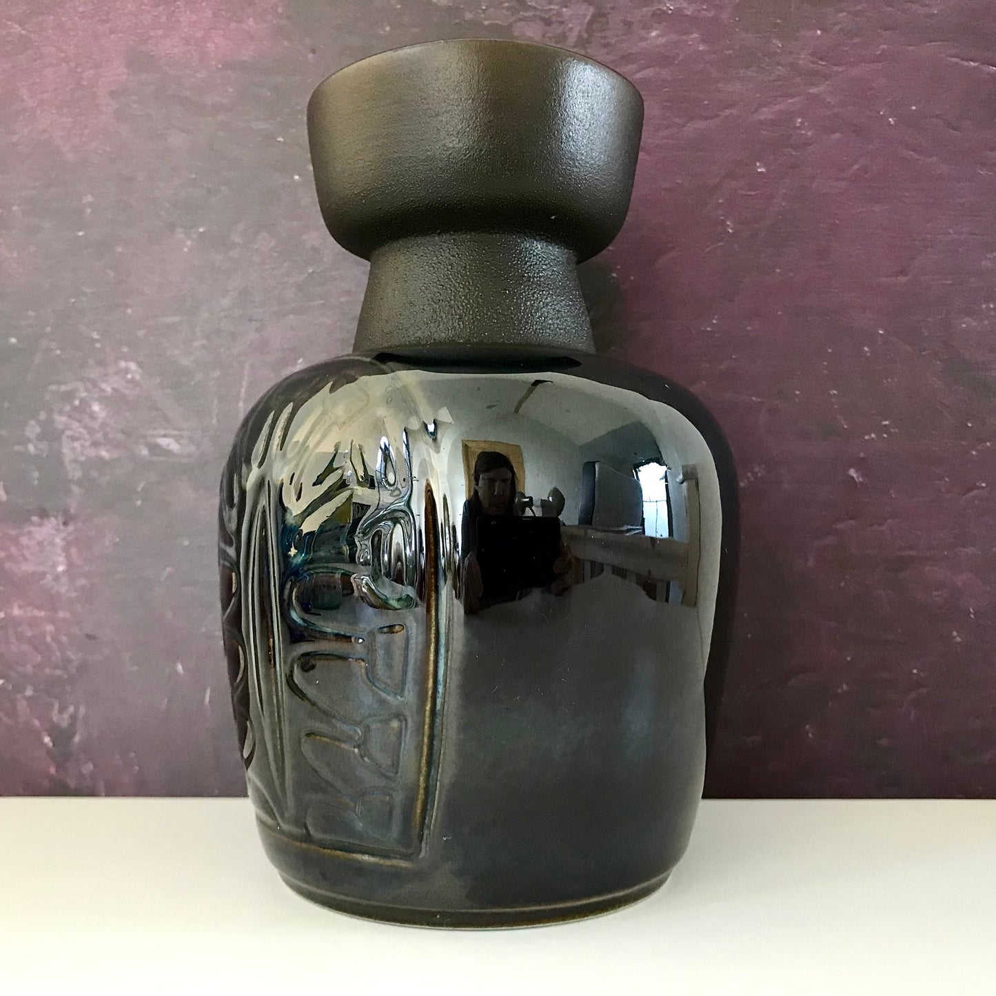 Soholm Pottery Blue Danish Ceramic Vase Vintage 1960s Retro Scandinavian 3325