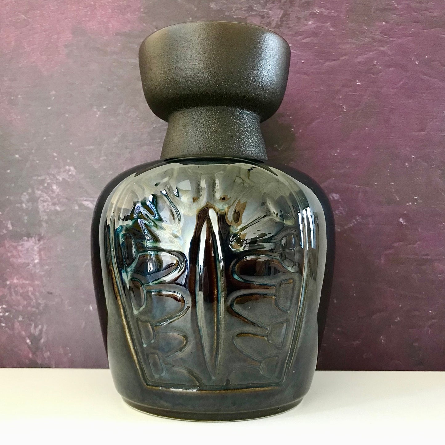Soholm Pottery Blue Danish Ceramic Vase Vintage 1960s Retro Scandinavian 3325