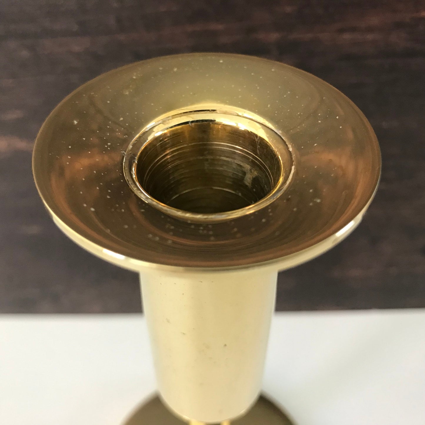 Vintage Danish Gold Candle Stick Holder Ecco 1970s Dansk Design