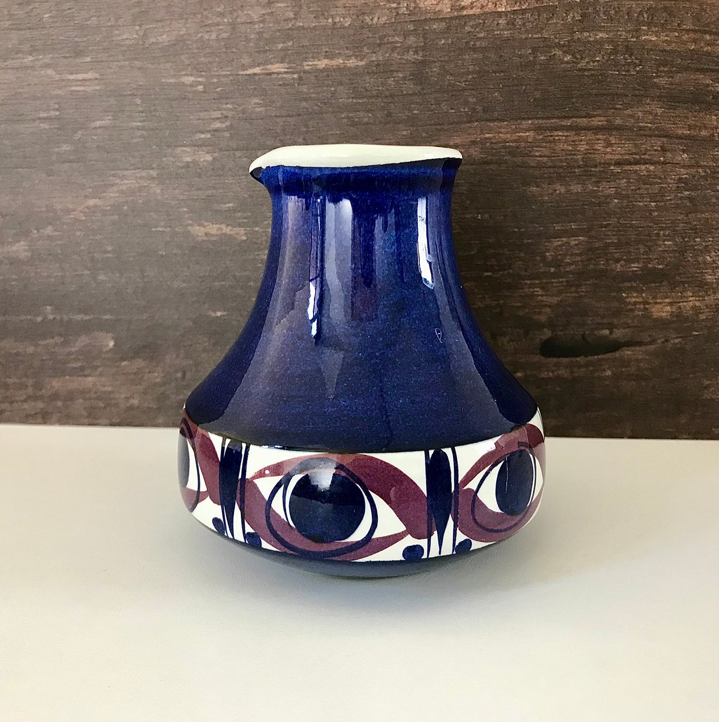 Royal Copenhagen Tenera Danish Vase Jug Purple Blue Ceramic Scandinavian Pottery Vintage