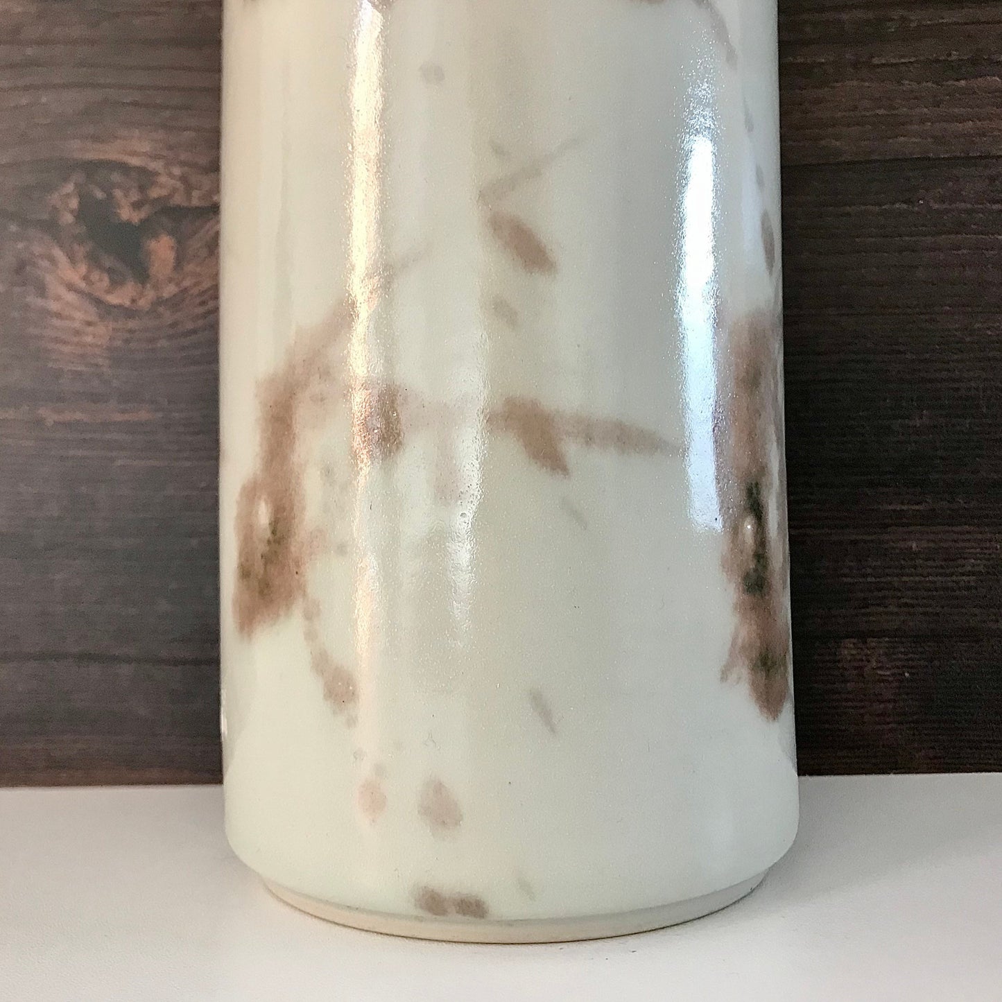 Desiree Danish Ivory Ceramic Table Lamp Pink Scandi Light Retro 1970s