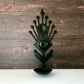 Dantoft Danish Iron Green Glass Wall Relief Candle Holder Sconce 1960s