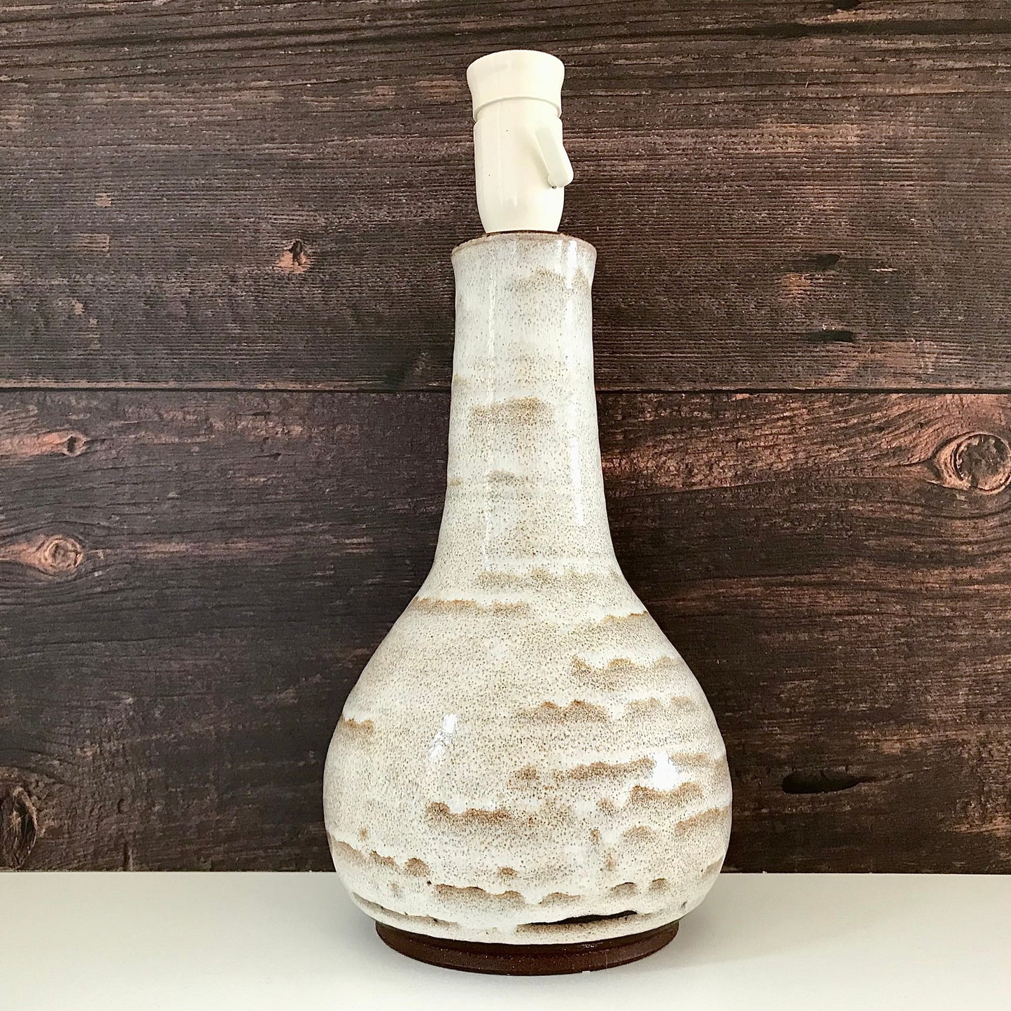 Large White Dagnes Pottery Danish Ceramic Table Lamp 1960s 1970s