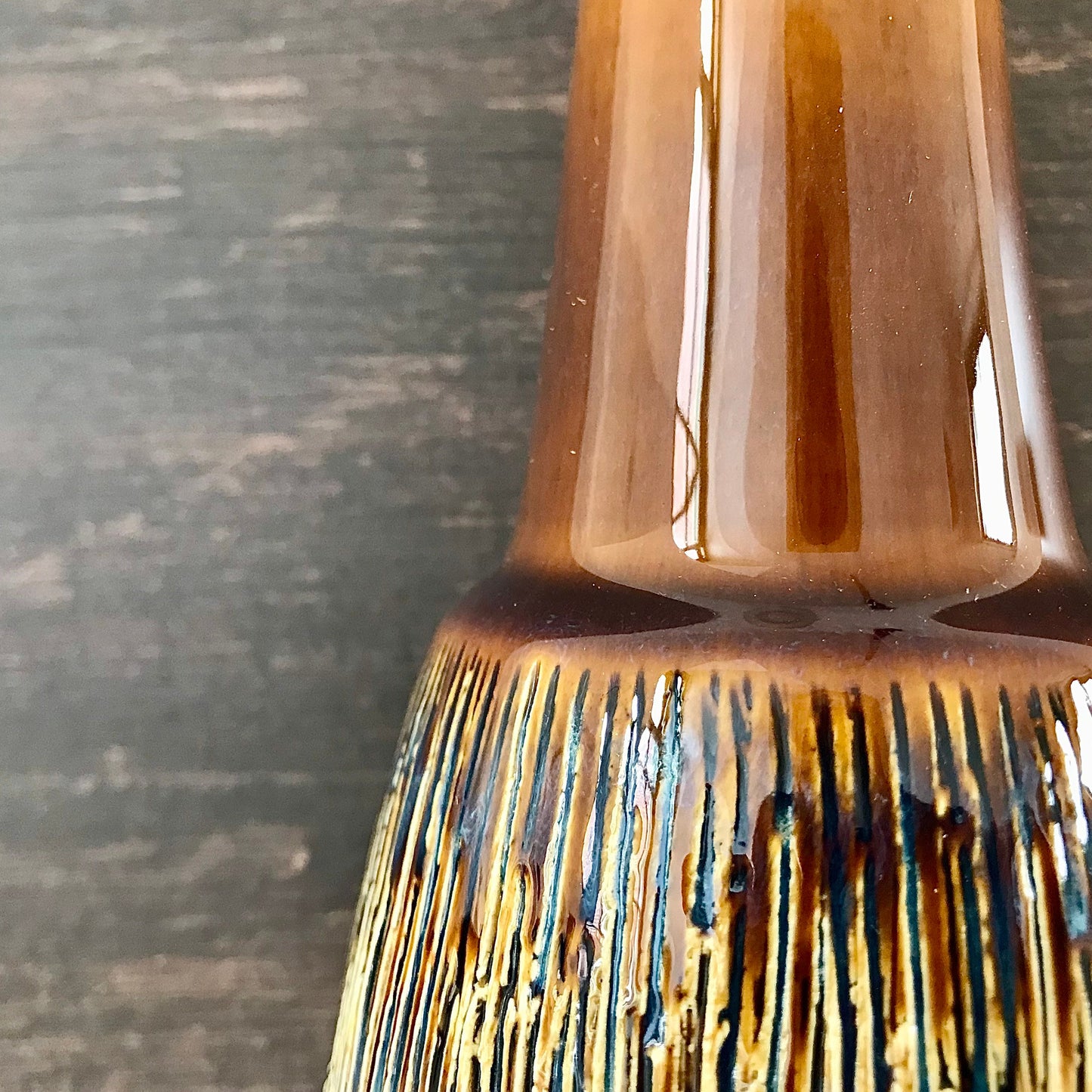 Soholm Pottery Danish Amber Manila Table Lamp Vintage 1960s Retro Ceramic 3305
