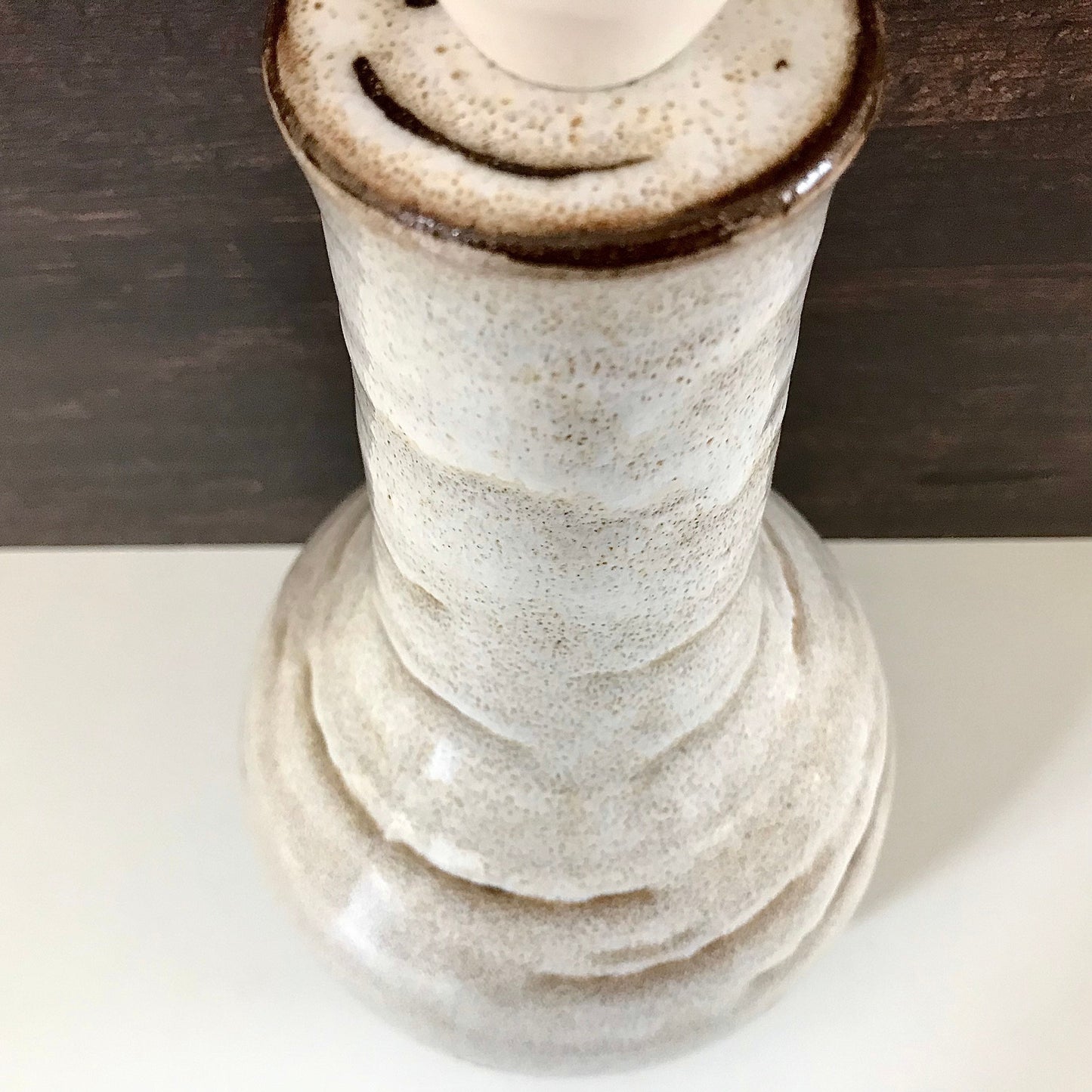 Large White Dagnes Pottery Danish Ceramic Table Lamp 1960s 1970s