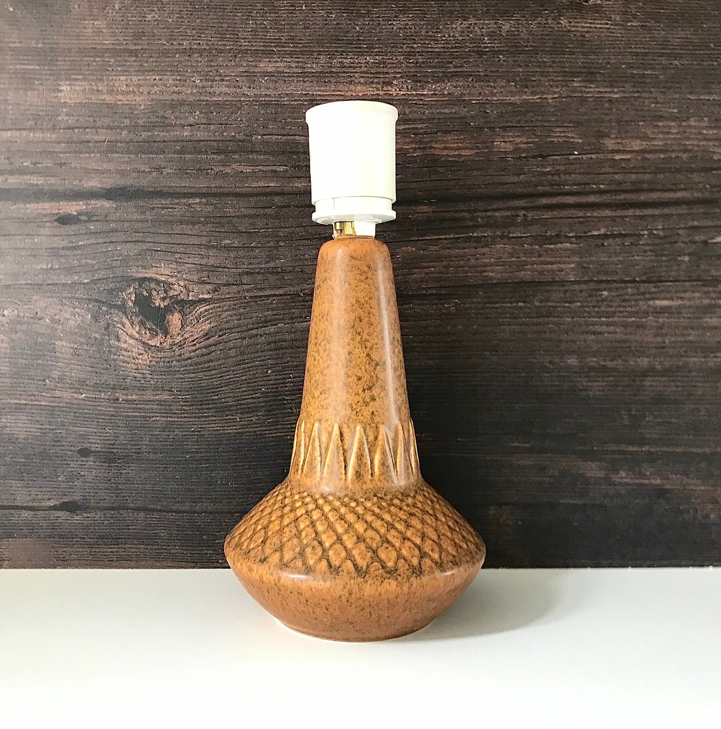 Soholm Pottery Orange Danish Ceramic Table Lamp Light 926