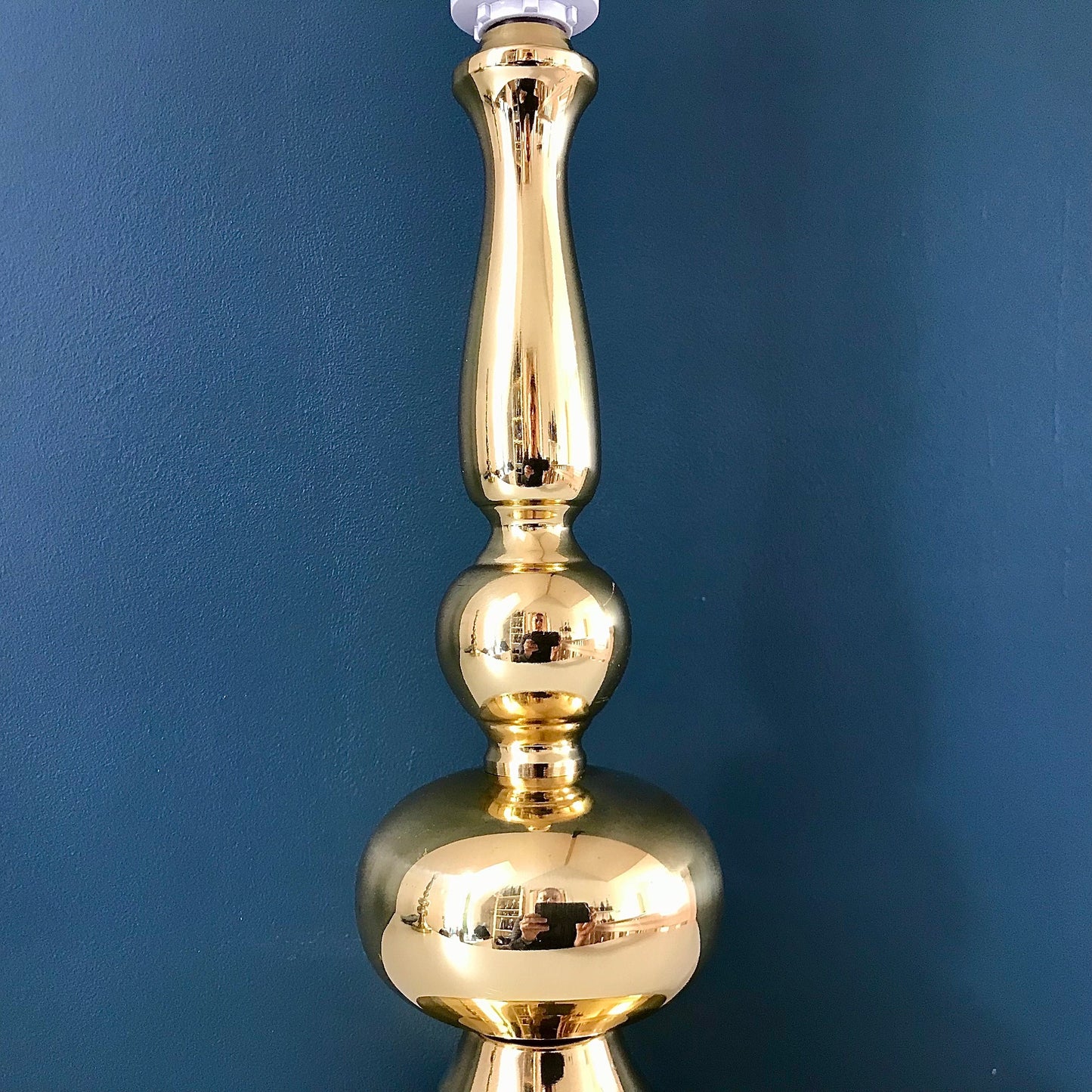 Vintage Danish Brass Frandsen Hooped Table Lamp Retro 1980s Medium