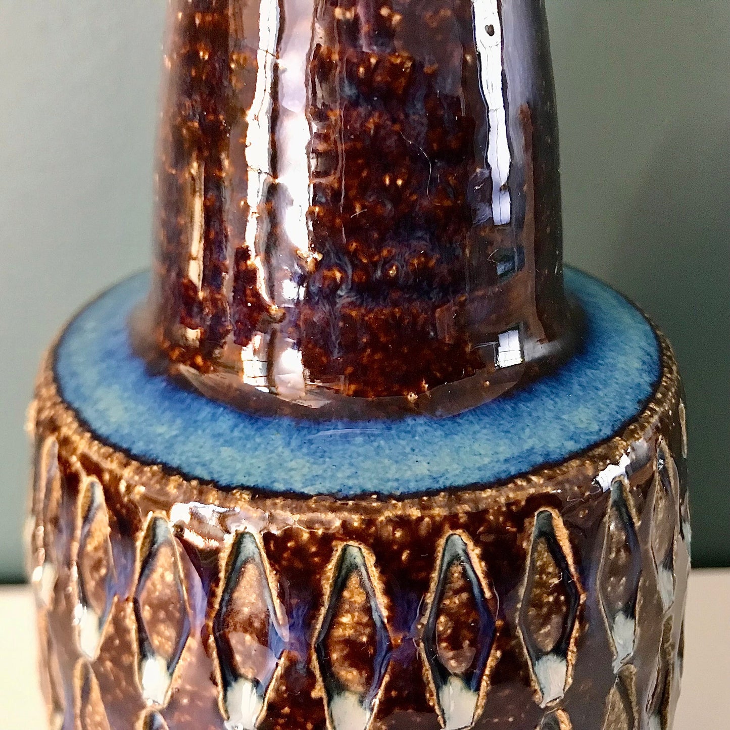 Soholm Danish Ceramic Current Blue Table Lamp Scandi EM