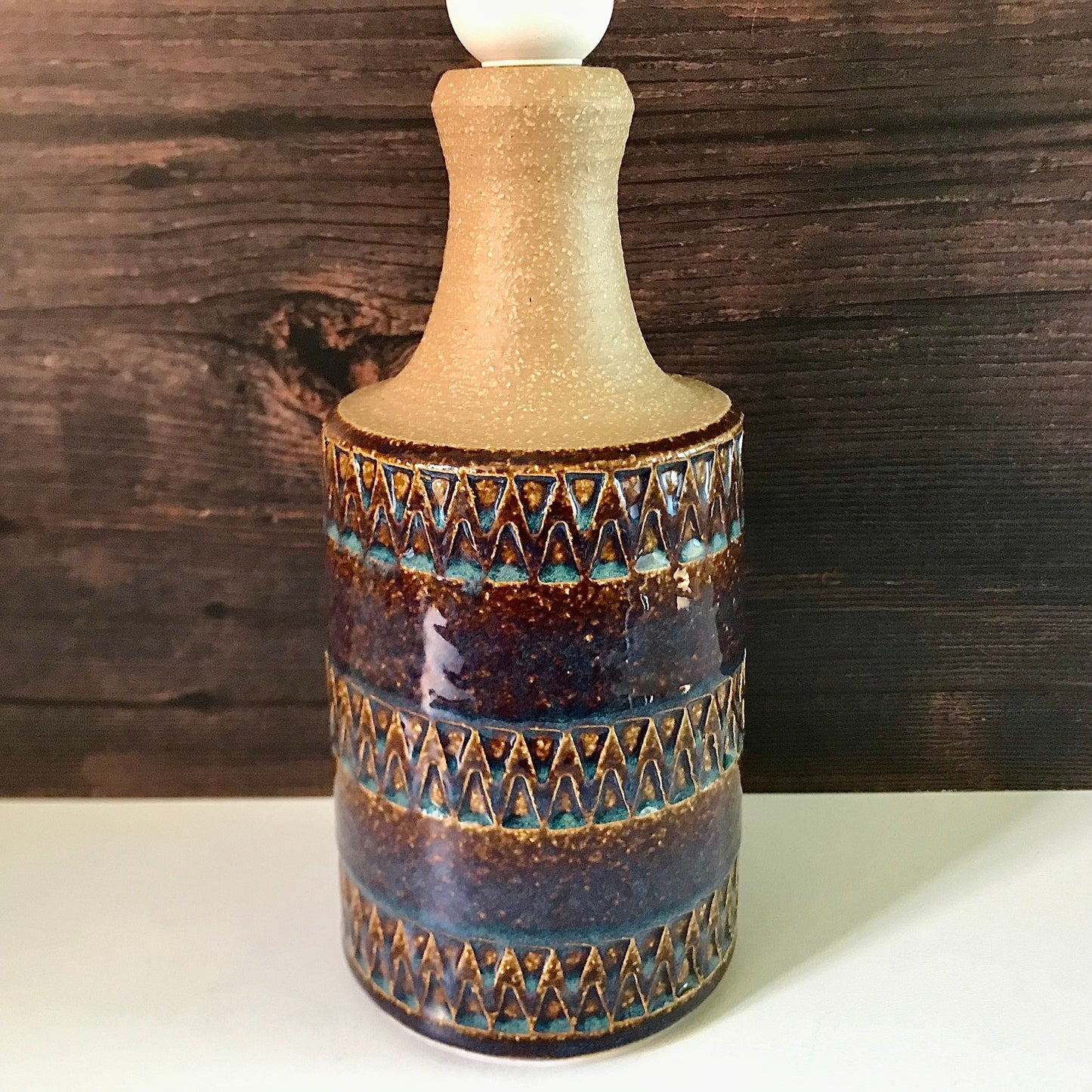 Soholm Danish Ceramic Table Lamp Vintage 1960s Retro Boho Scandi 3034 (a)