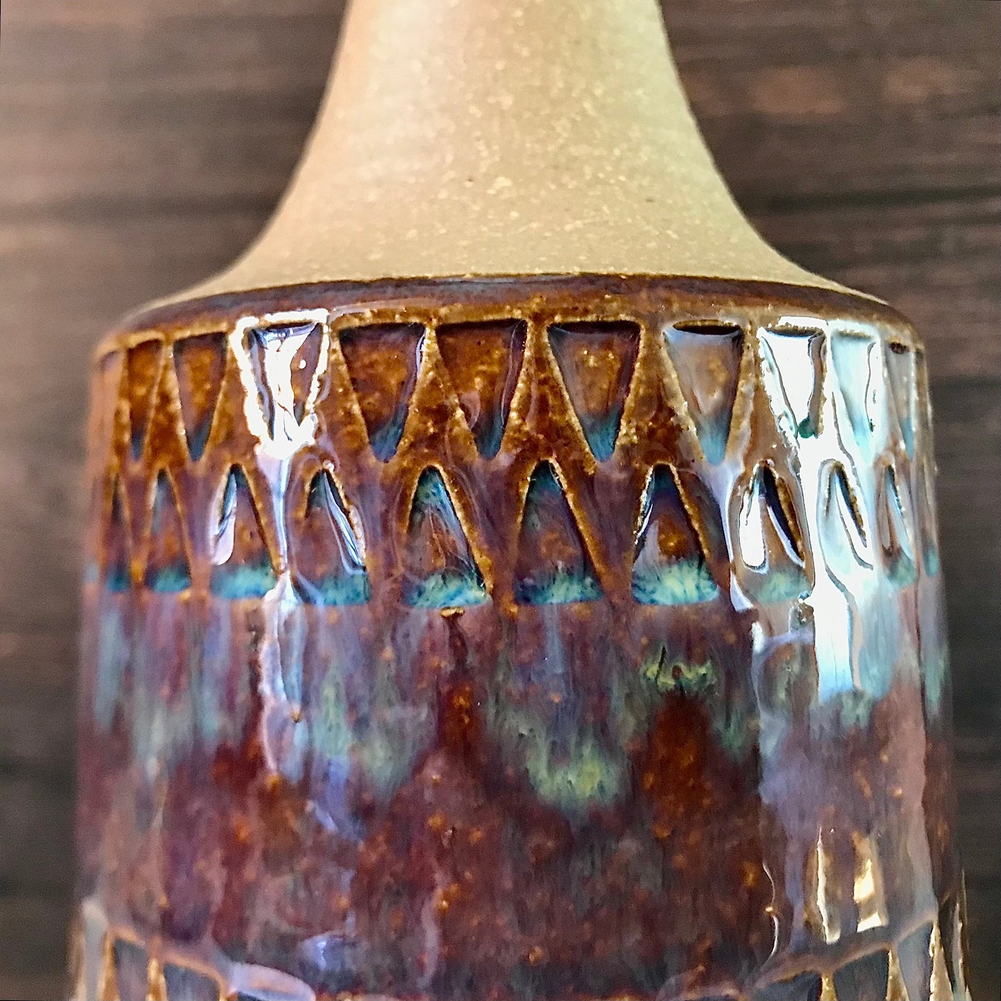 Soholm Danish Ceramic Table Lamp Vintage 1960s Retro Boho Scandi 3034 (b)